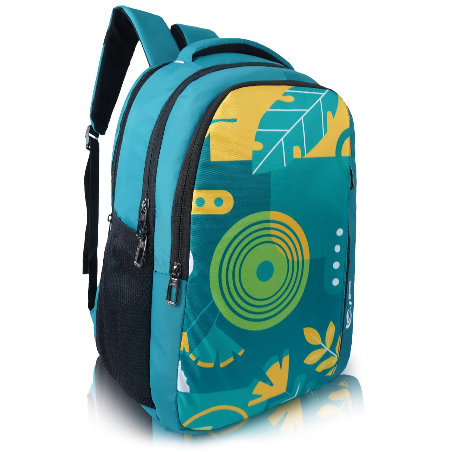 Half Moon Nomadica Backpack For Men, SkyBlue & Yellow|15.6” Laptop Compartment|School Bags for Boys/School Bags for Girls|Laptop Bag/Backpack for Men&Women|College Bags For Men with Never Fading Print