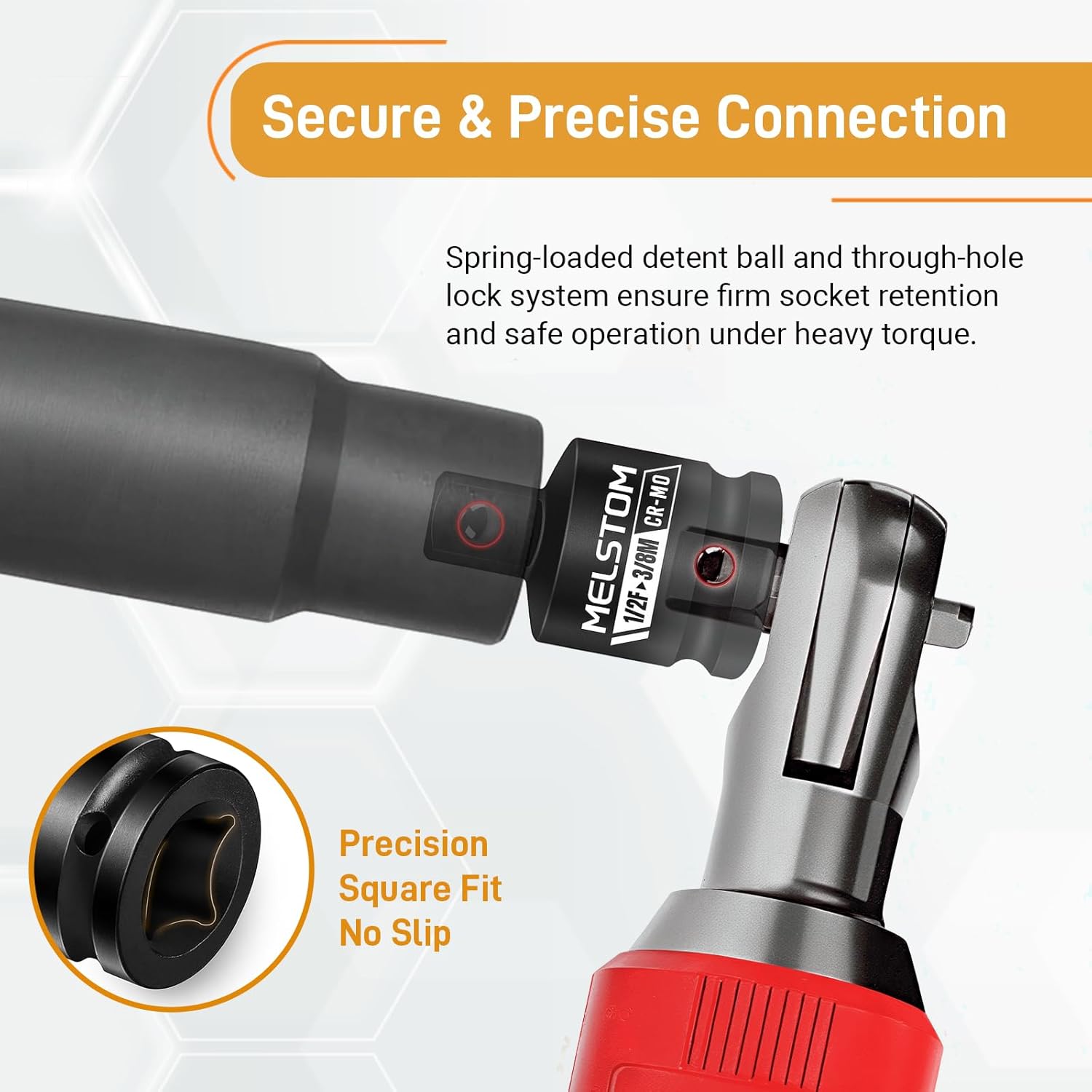 2 PCS 1/2" to 3/8" Impact Socket Adapter Set, 1/2" Drive Impact Driver Conversions for Impact Wrench, Breaker Bar, Ratchet Drive, Chrome Molybdenum Alloy Steel