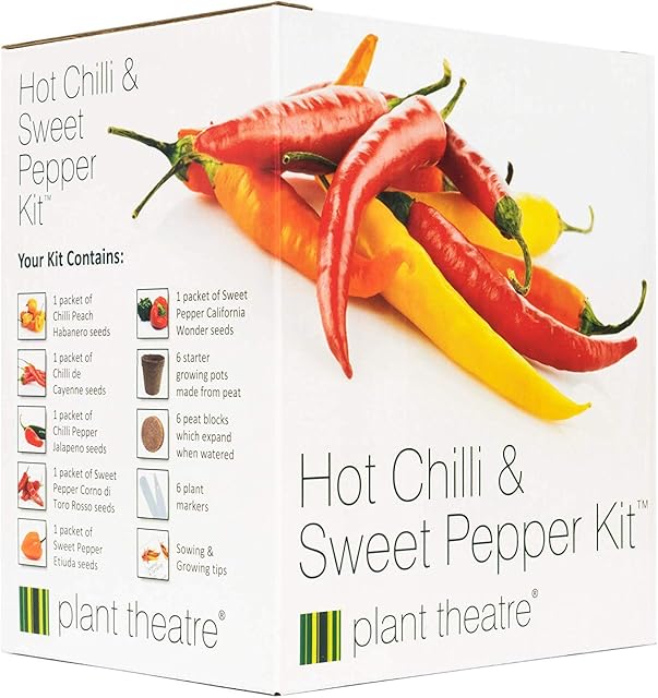 Hot Chilli & Sweet Pepper Kit by Plant Theatre - 6 Different Varieties to Grow