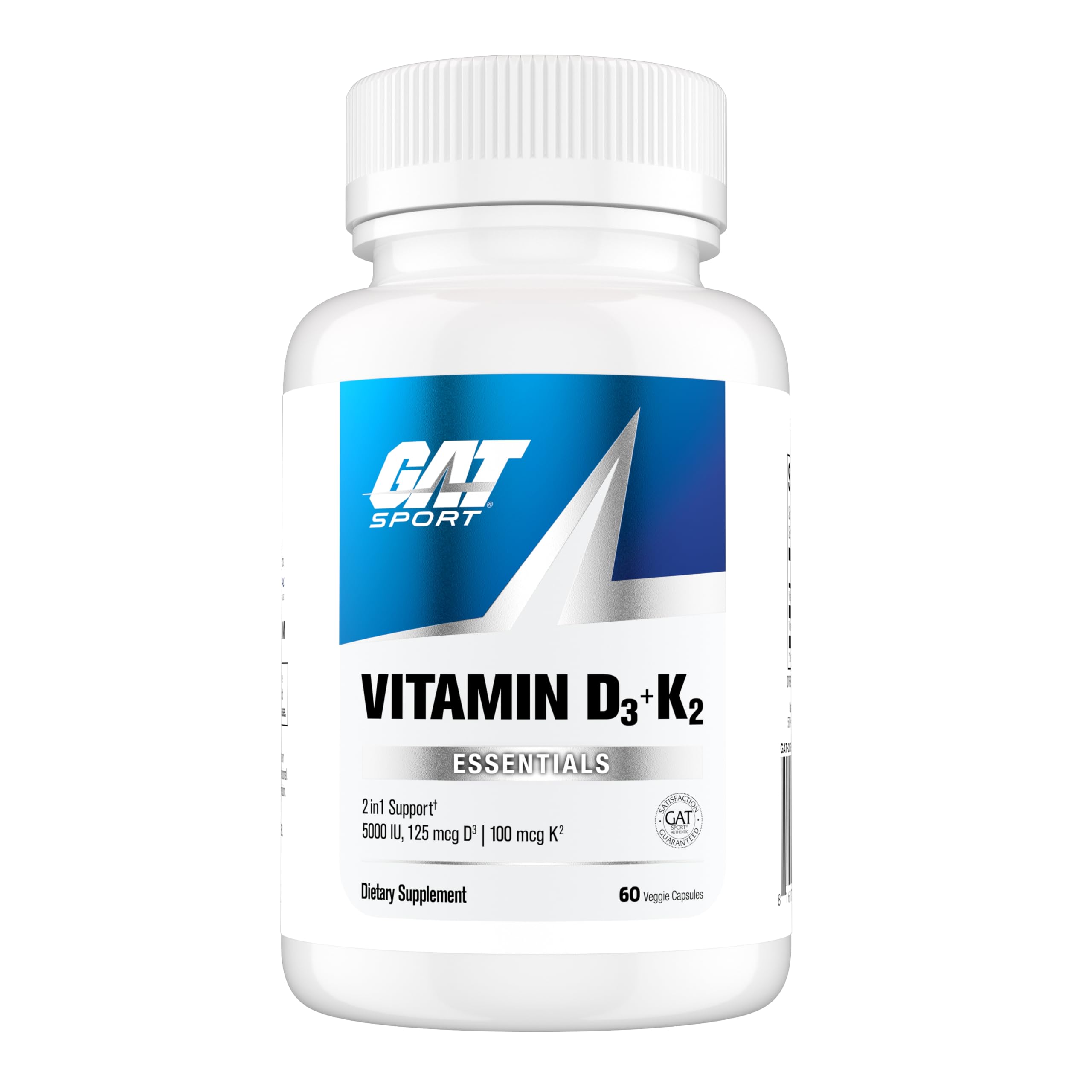 GAT SPORT Vitamin D3 & K12, 60 Veggie Capsules (60 Servings)