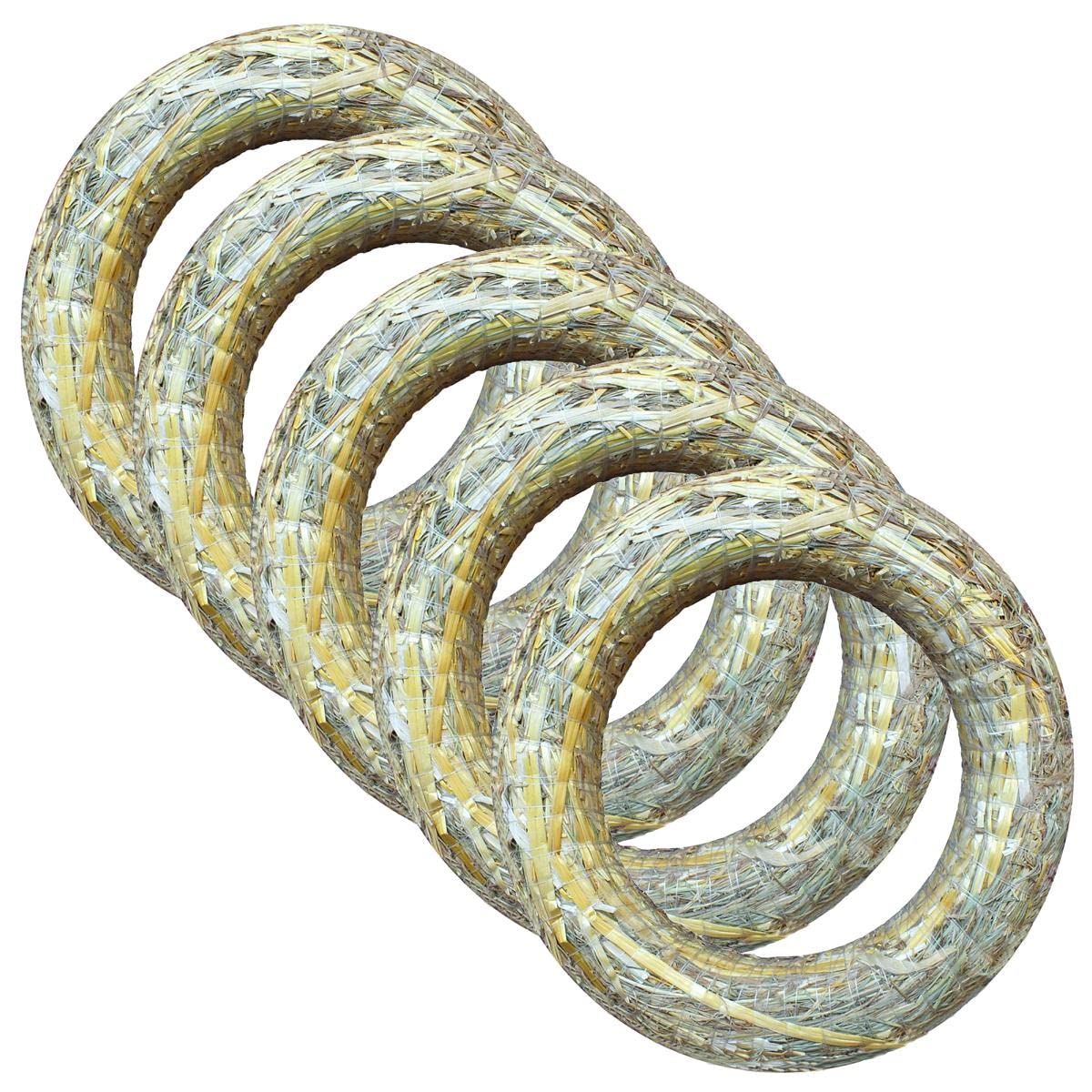 Lot De 10 Couronnes De Paille Liées - Diamètre : 30 Cm - Épaisseur : 5 Cm - Diamètre : 30 Cm - Épaisseur : 5 Cm