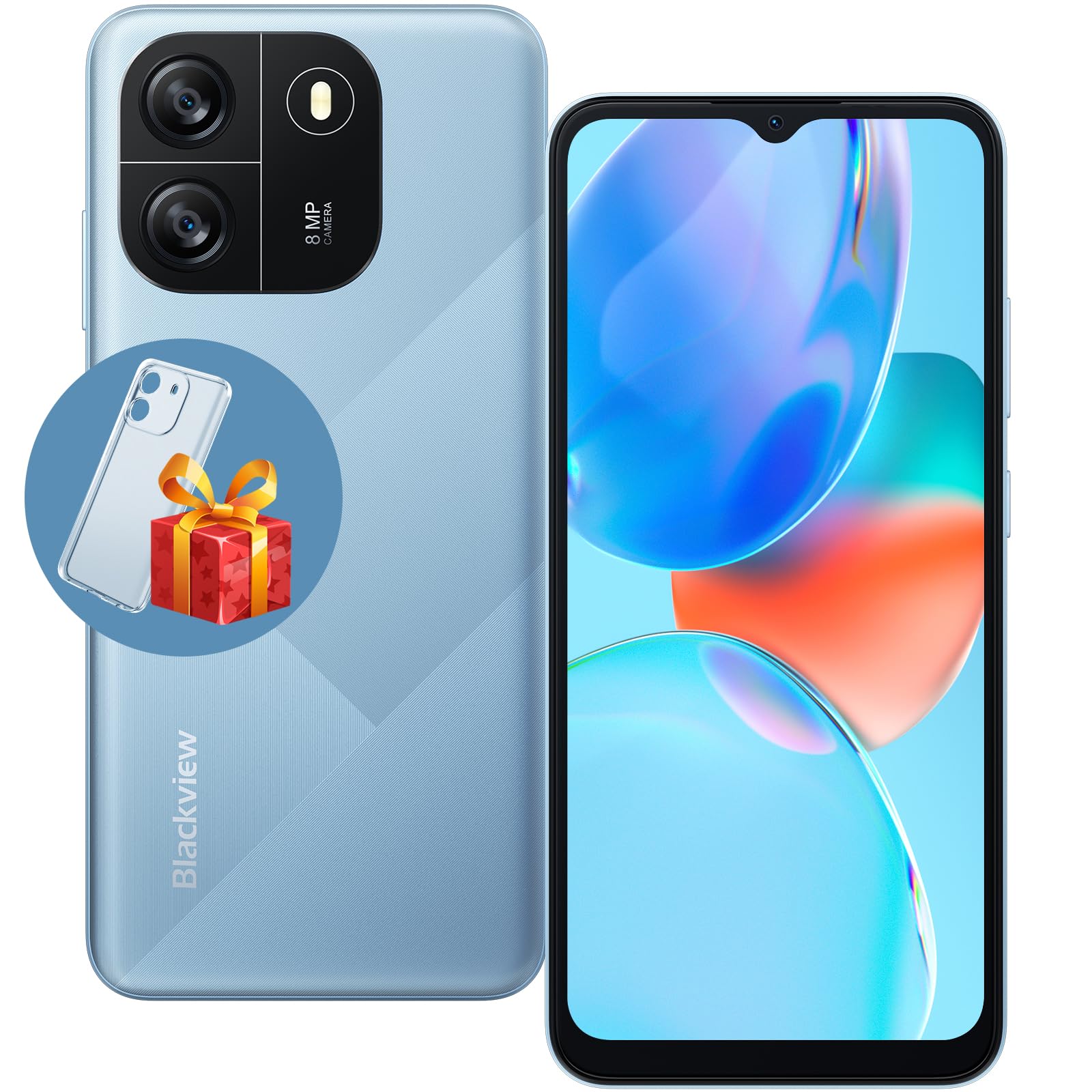 Blackview Wave6C Smartphone con 6.5" HD+/60Hz, 5100mAh, Octa-Core, 32GB/1TB-TF, 8MP+5MP, 4G Dual SIM Telefono Cellulare, Face ID/GPS/Modalità Panorama/Tipo-C/3.5mm Jack