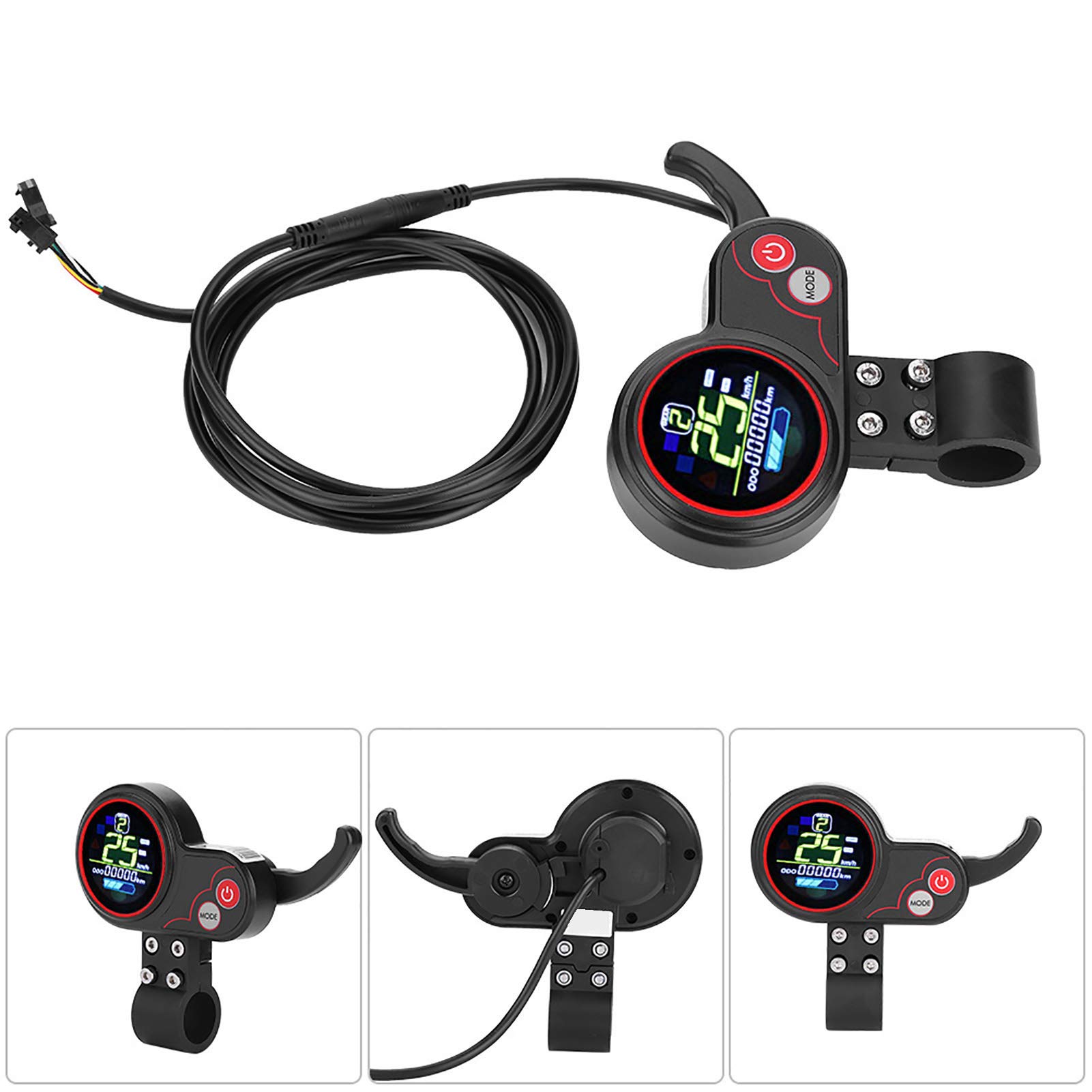 CHICIRIS Display del Controller per Bici elettriche, Pannello di Controllo del Display LCD del Controller con Accessorio Interruttore del Cambio per Scooter Elettrico (Nero)(36V)