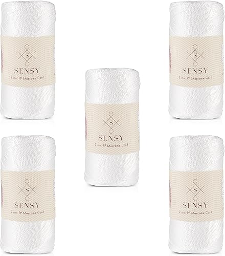 Miniatura 66 de Sensy Premium 2mm 76 Metros de Cuerda de Poliéster 100% Cordón de Polipropileno Cordón de Macramé 2mm Cordón para Bolso de Crochet Hilo de Crochet