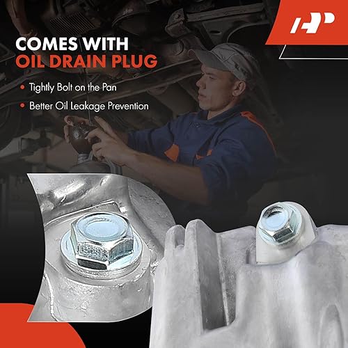 Miniatura 6 de A-Premium Cárter de aceite de motor con tapón de drenaje compatible con Mazda 3 2006-2013, 3 Sport 2009-2013, solo 2.0L