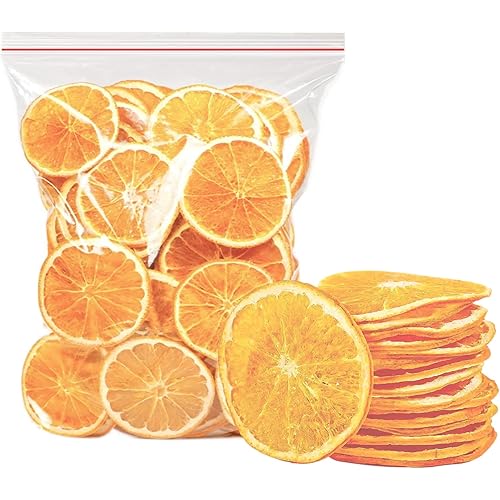 SXET Dried Orange Slices, Natural Dried Orange Slices, Edible Dehydrated Orange, Dried Fruit for Crafts Cake Decoration Cocktail Garnish Table Scatters (8.8oz/250g), 1.0 Count