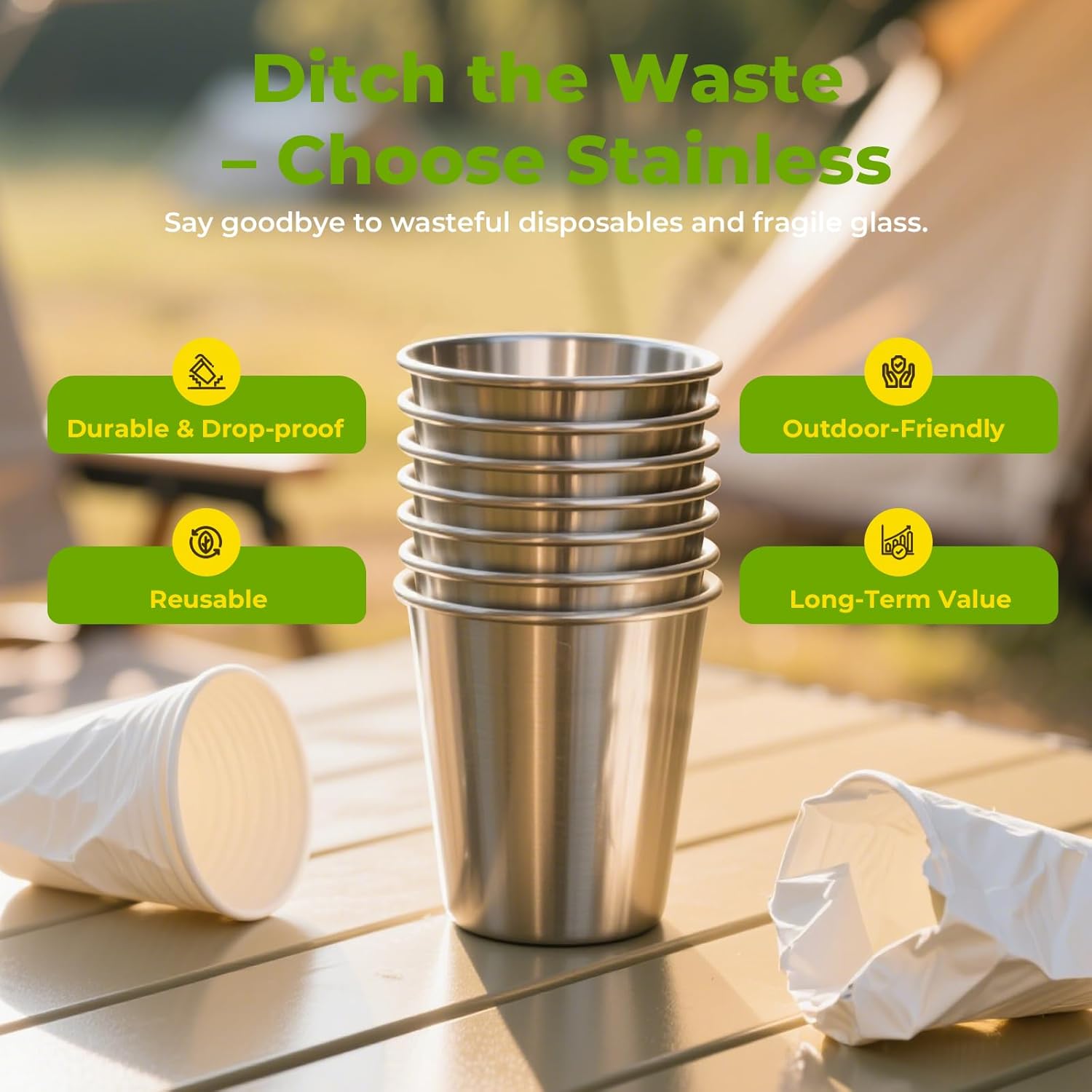 4 Pack 8oz Stainless Steel Cups, Stainless Steel Rainbow Electroplating Beer Pint Cups, Stainless Steel Tumbler for Home & Outdoor Activities, Stackable Drinking Glasses, Reusable, BPA Free - Image 5