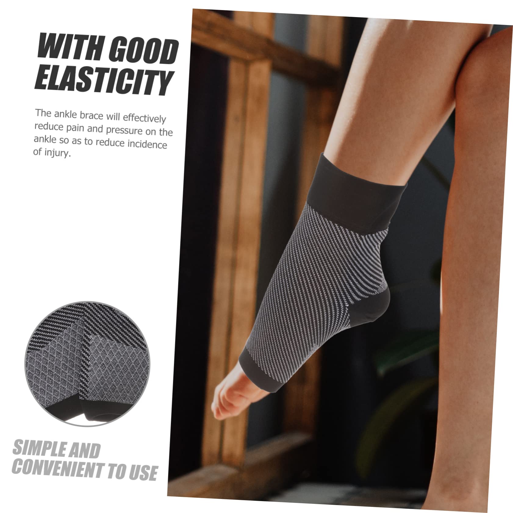 HEALEEP 1pair Ankle Support Compression Socks for Foot Care Comfortable Wear-resistant Sleeves Sports Ankle for Sprains and Tendonitis Relief for Daily Use and