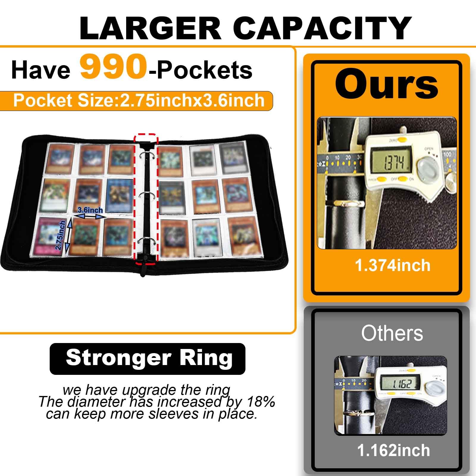 yugioh oversized cards size Amazon.com : KarlyPro 990 Large Capacity Card Binder For Yugioh trade Cards,9-Pocket  Card Holder with 55 Sleeves Folder Compatible with Yu-Gi-Oh Cards. : Office  Products