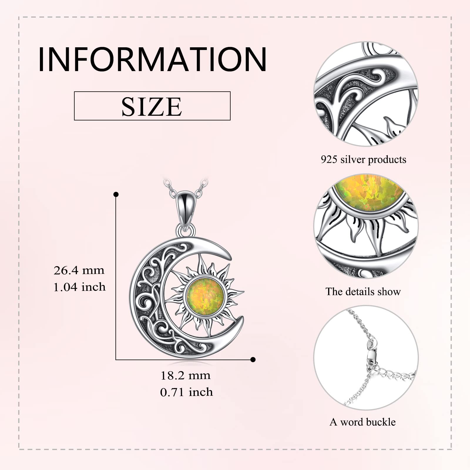 VONALA Collar de sol y luna de plata de ley chapada en oro, collar de luna y estrella, regalo para mujeres, niñas, adolescentes