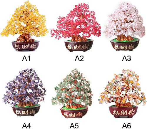 Miniatura 2 de Árbol de dinero de cristal Feng Shui, bonsái, buena suerte, reiki, curativo, amatista, árbol de roca, árbol de cristal para energía positiva,