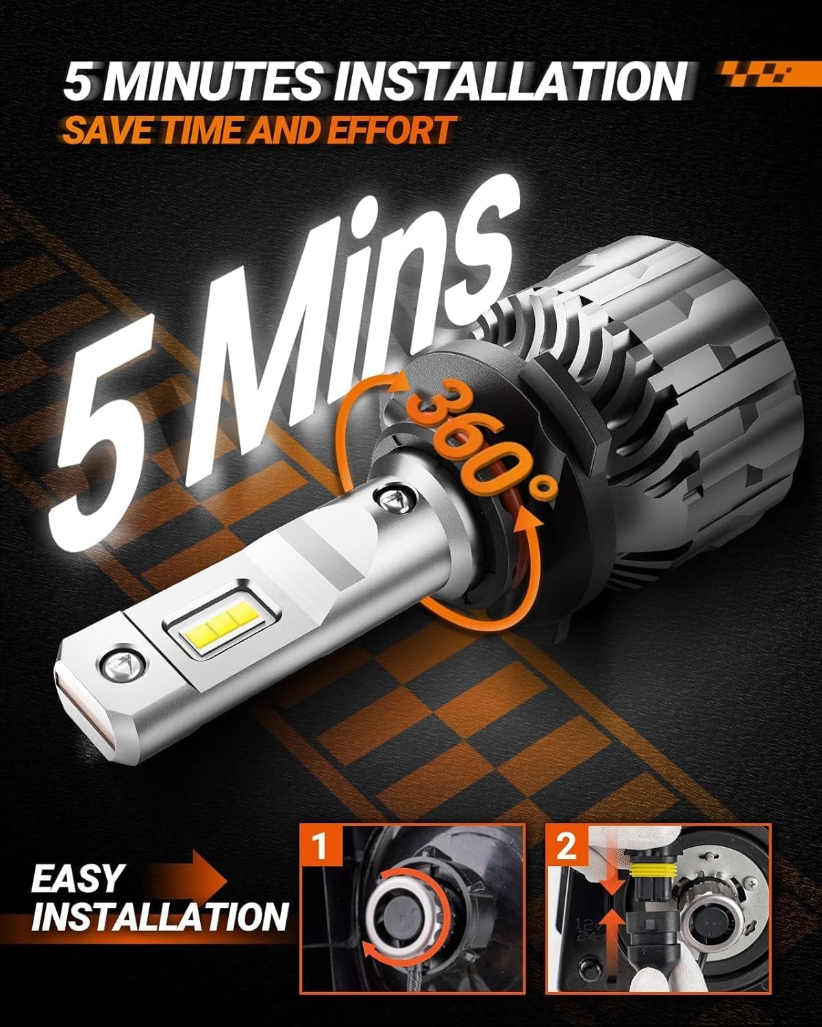 SEALIGHT 9005 9006 Fog Light Bulbs, 92,000LM Super Bright HB3 HB4 Bulbs Combo, 60000h Lifespan Life, Plug and Play, Pack of 4