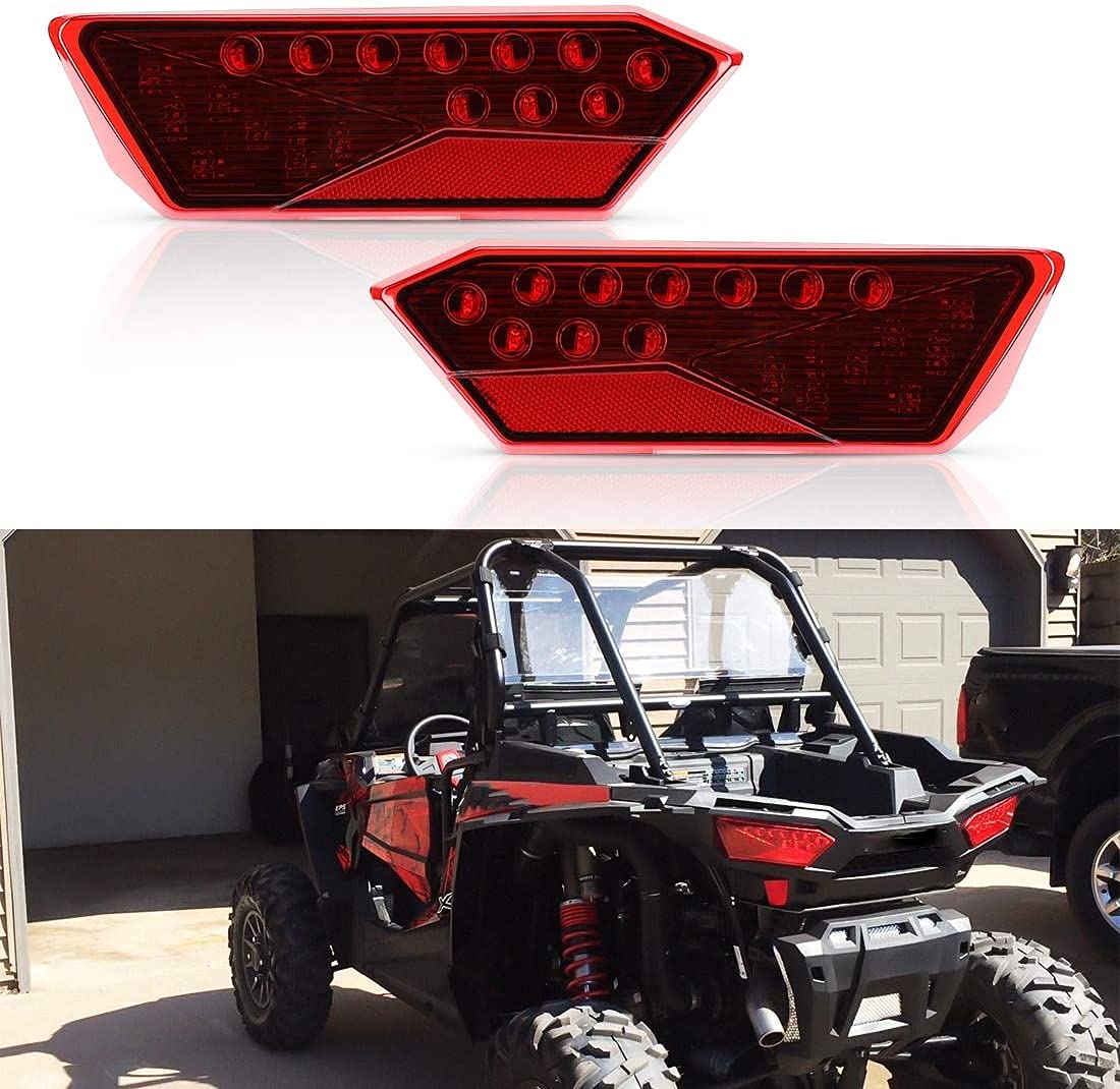 RZR Led Tail Lights, KEMIMOTO Red Lens Rear Brake Driving Lights Lamps