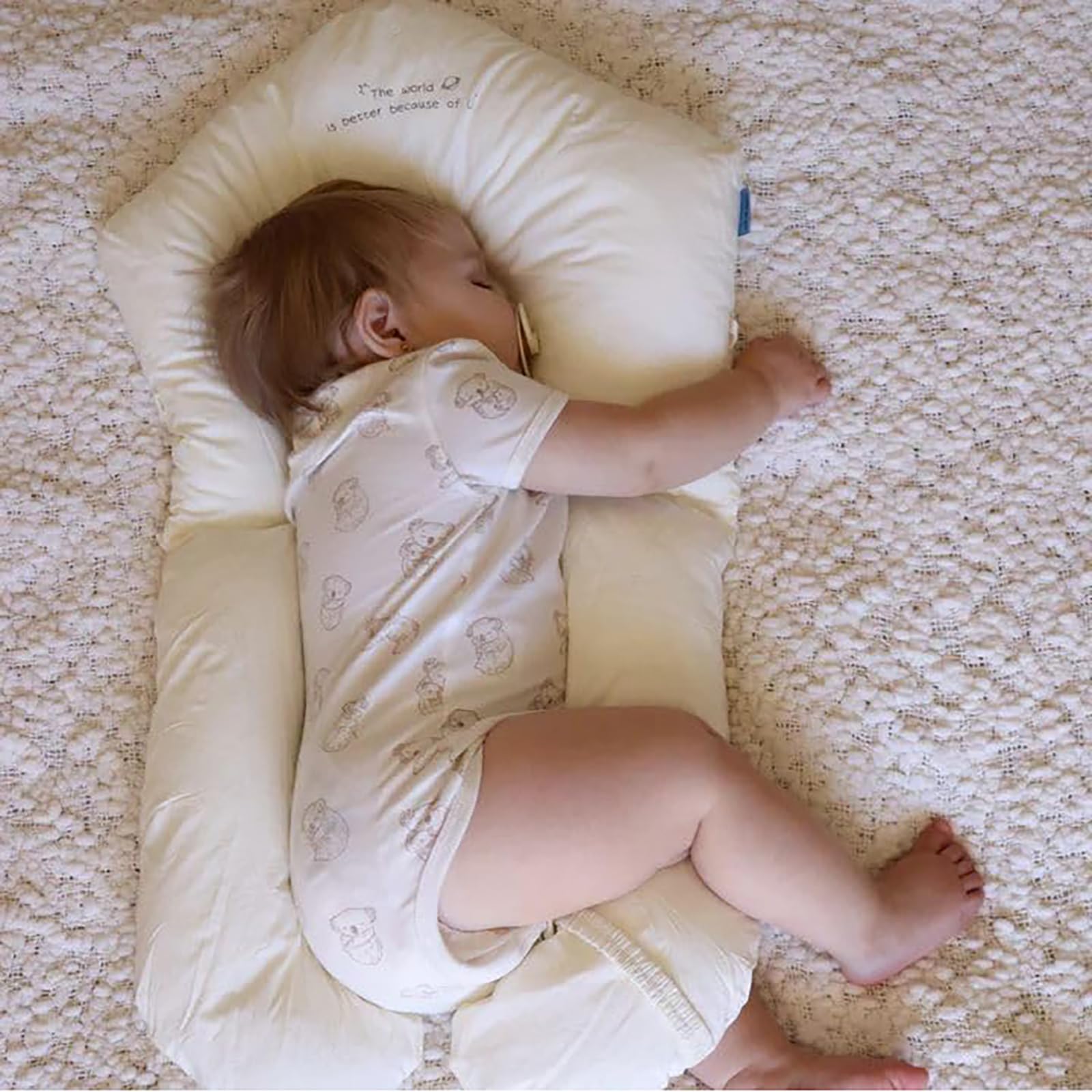 Coussin Bébé Ultra-Doux - Dreamo,Oreiller Façonnant La Tête De Bébé,Oreiller De Soutien Arrière for Baby,Oreiller De Soutien du Corps Entier Oreiller en U avec Appuie