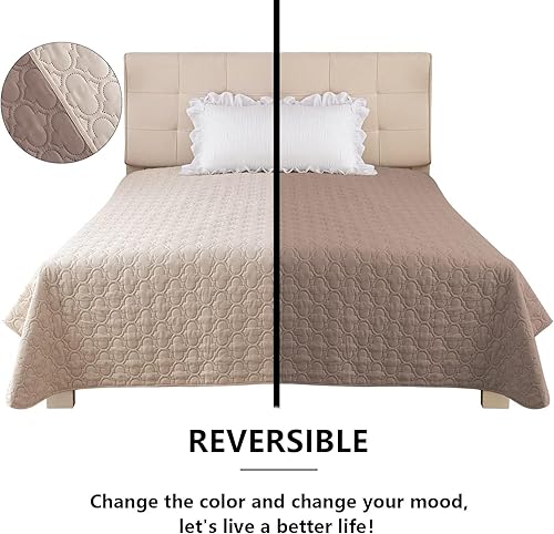 Miniatura 3 de Funda de sofá impermeable lavable para perros, manta reversible para cama para perro, protector de muebles para mascotas (68 x 82 pulgadas, crema +