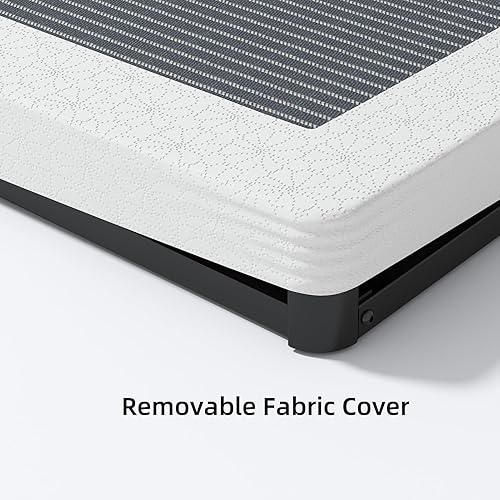 Miniatura 5 de Queen - Base de colchón con somier, 3 pulgadas, resistente, base de cama de metal con cubierta de tela, sin ruido, fácil montaje 3 Inch,17.78 cm (7