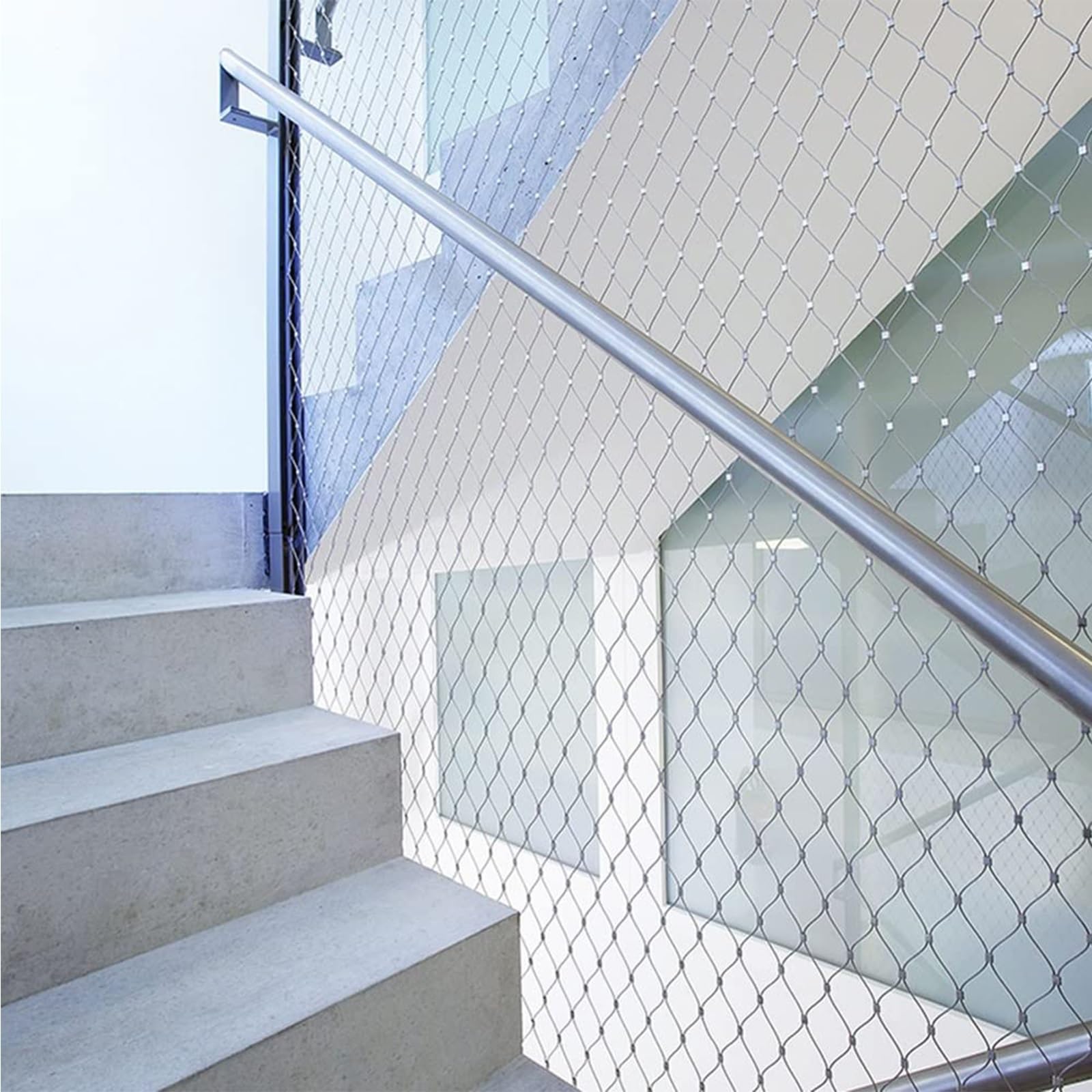 Rejilla de malla de acero inoxidable de 10 mm, malla fina de seguridad para escaleras, jardín, valla de malla de alambre duradero (0,5 x 16 m / 1.6x52.5ft)