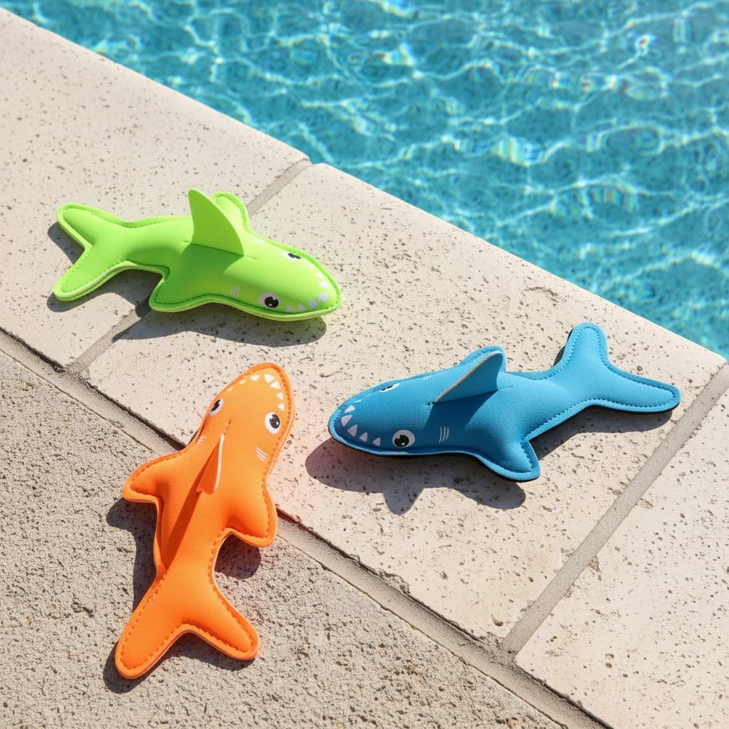 Animali subacquei per bambini, giocattolo subacqueo in neoprene per bambini, giocattolo da piscina (Squalo)