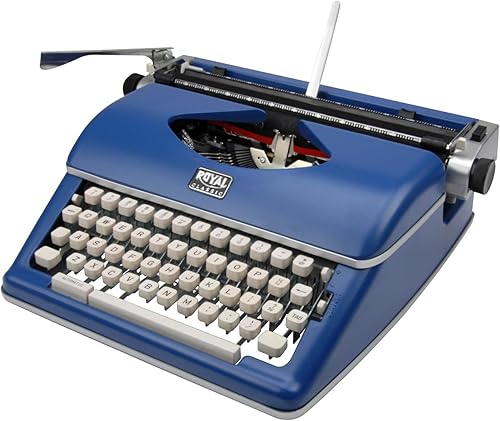 Miniatura 4 de ROYAL Máquina de escribir manual retro para el consumidor, diseño clásico azul vintage, máquina de escribir, estilo vintage para escritores y