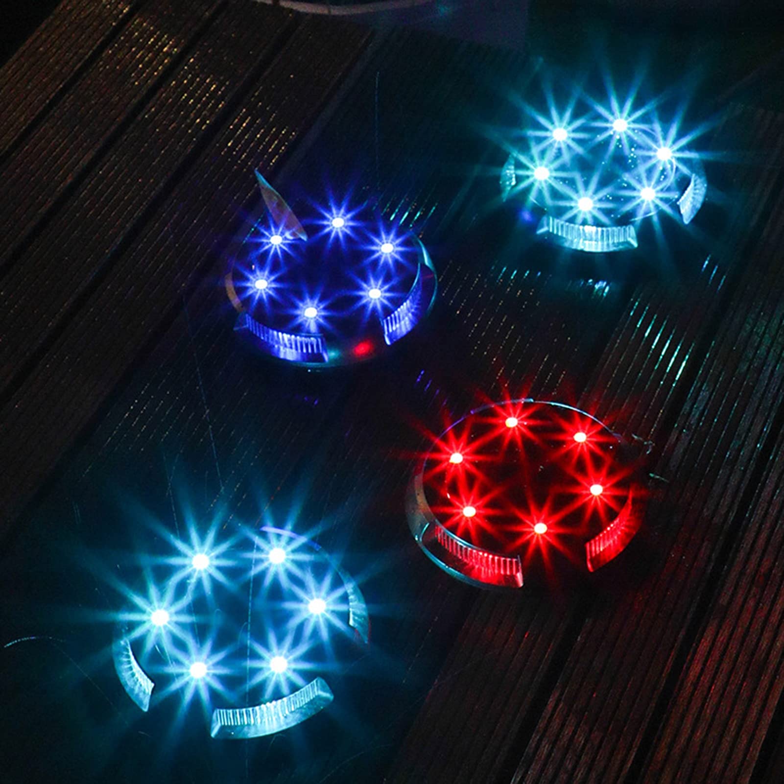 Lampe Solaire au Sol, 4 Pièces Lumière Extérieure étanche Spot Solaires à Encastrer 10LEDS pour Decorative Pelouse Baliser Terrasse Chemin Plantes,White Light