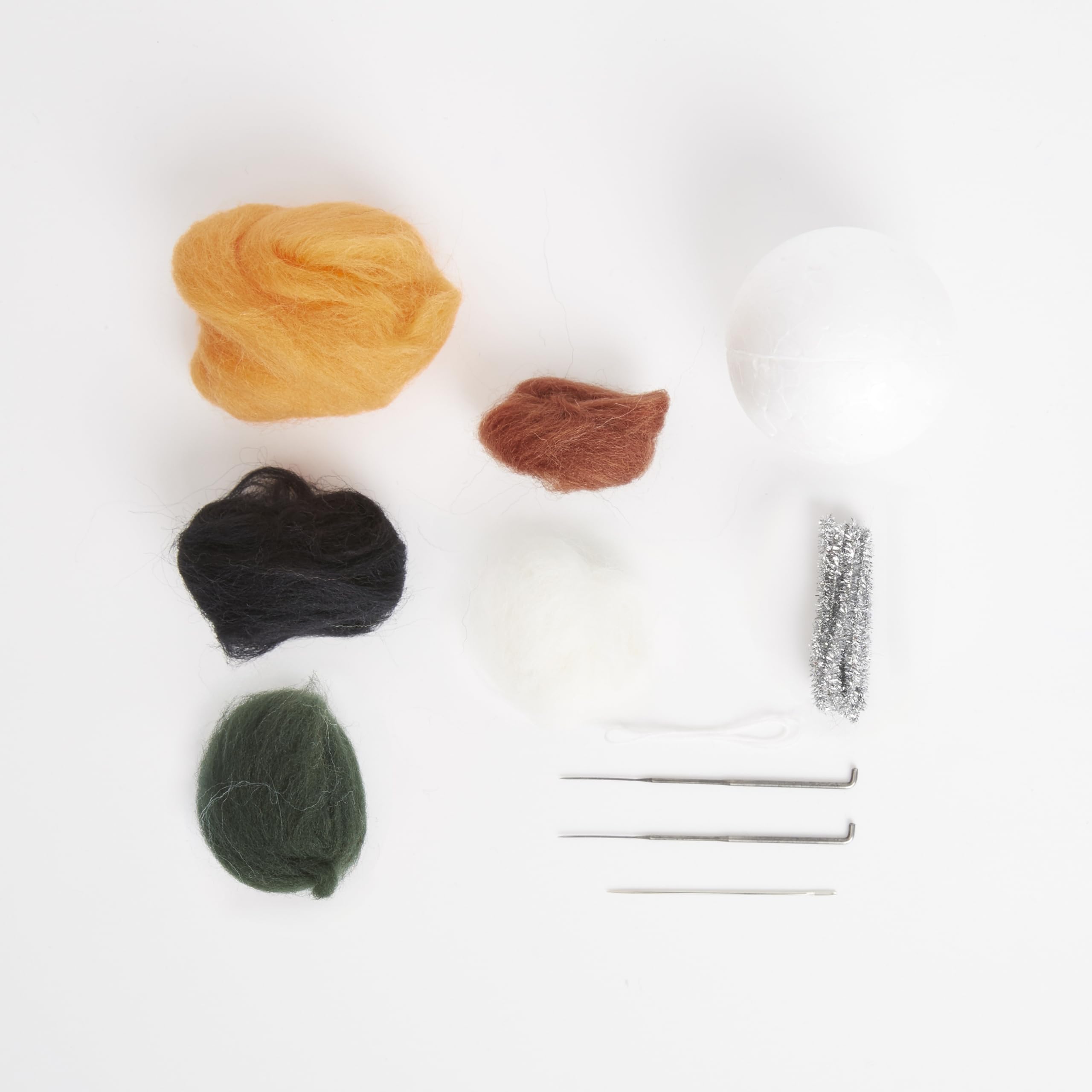 Simply Make Needle Felting Kit Halloween Pumpkin Trio, Including Wool, Needles, Tools - Image 3