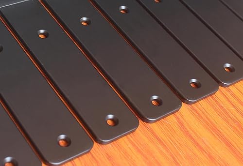 Miniatura 247 de Paquete de 4 soportes en L para estante, 8 pulg. largo x 6 pulg. alto x 1.5 pulg. ancho, grosor 03/64 pulg., soporte de hierro, metal, industrial