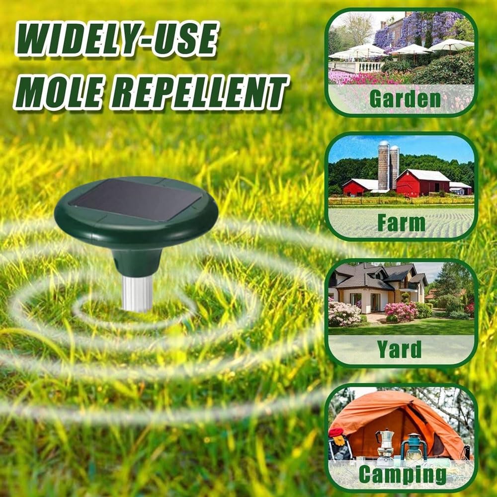 Repellente per Animali a Ultrasuoni a Energia Solare, Controllo Parassiti per Gatti, Cani, Uccelli, Ratti - Deterrente Impermeabile ad Attivazione Motoria per Giardino e Cortile(A)