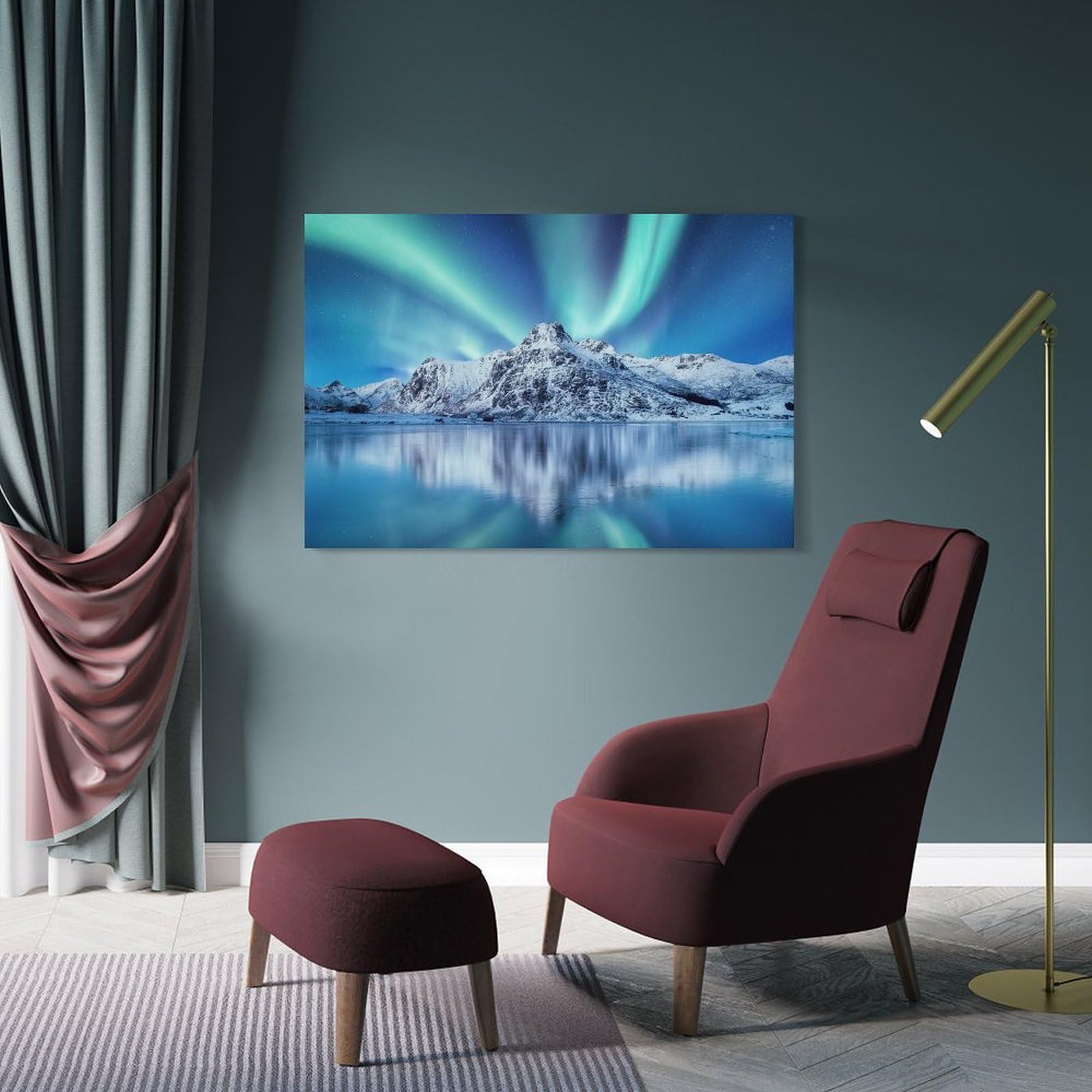 Junmoney Wall Art Print Lofoten Islands Norway, 08x12inch(20x30cm), for Bedroom Decor, Cosy Corners Or Studios, Decorative Wall Art for Cosy Rooms