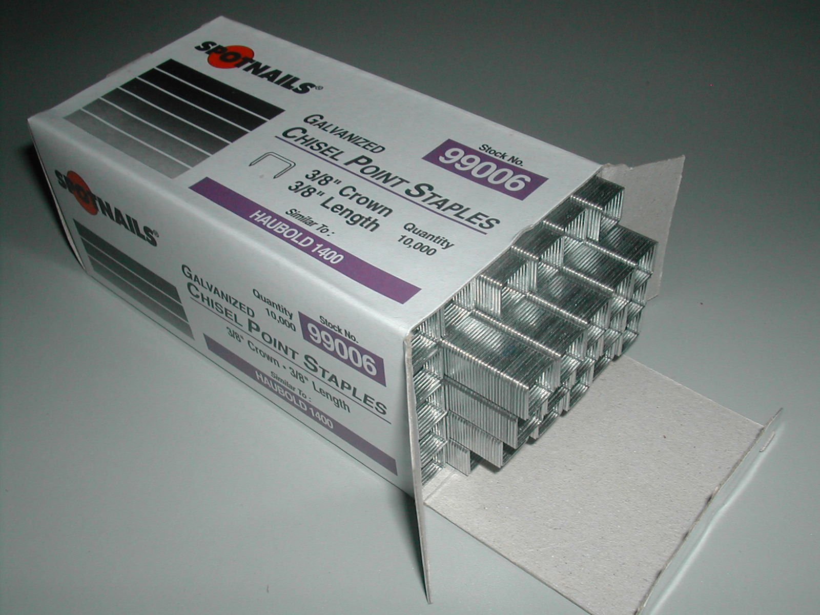 Staples for Haubold 1400 Series Staplers 3/8" Spotnails (10,000)