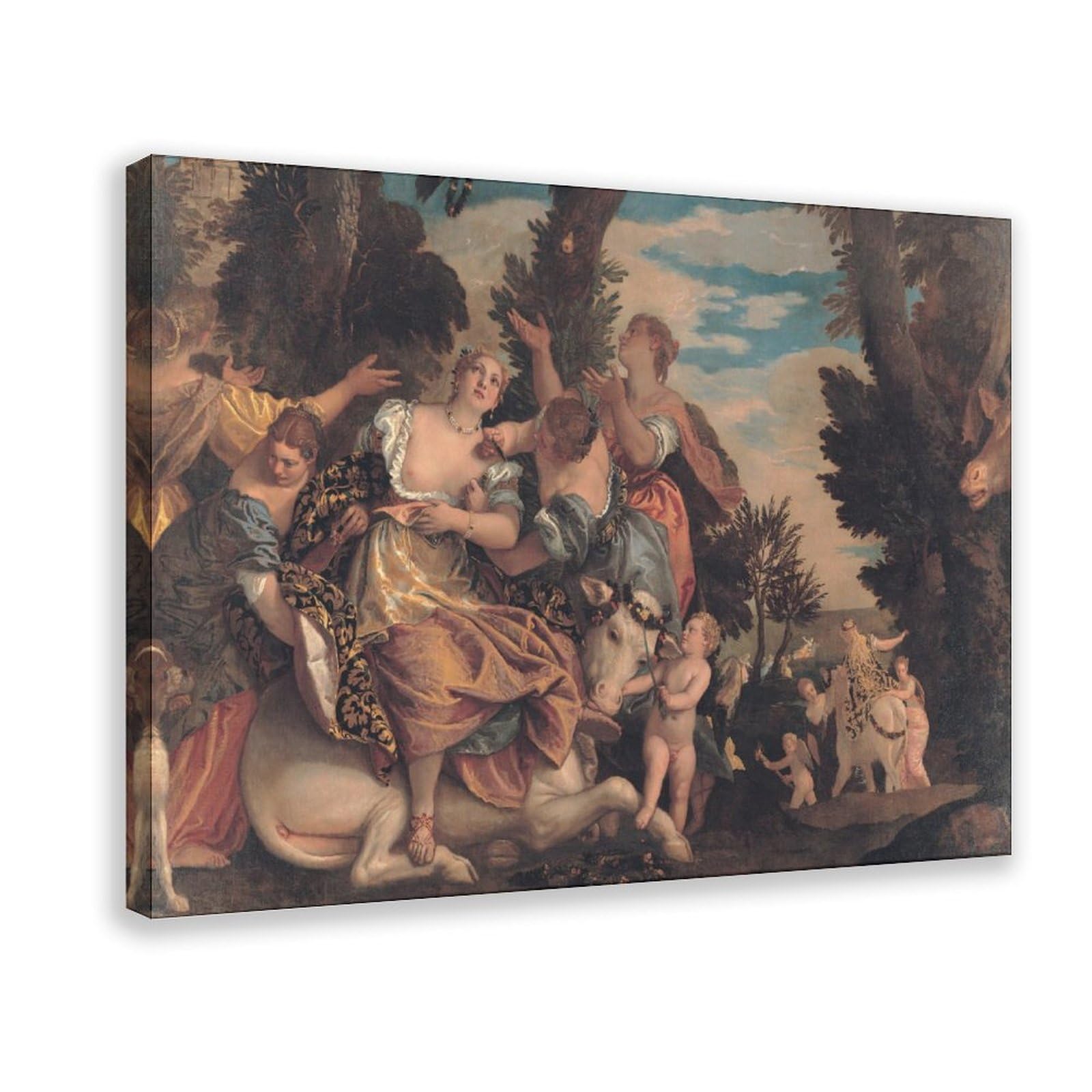 WCYB Rape of Europa by Paolo Veronese Posters Prints Canvas Deco Paintings Wall Art Frame 20" L X 30" W