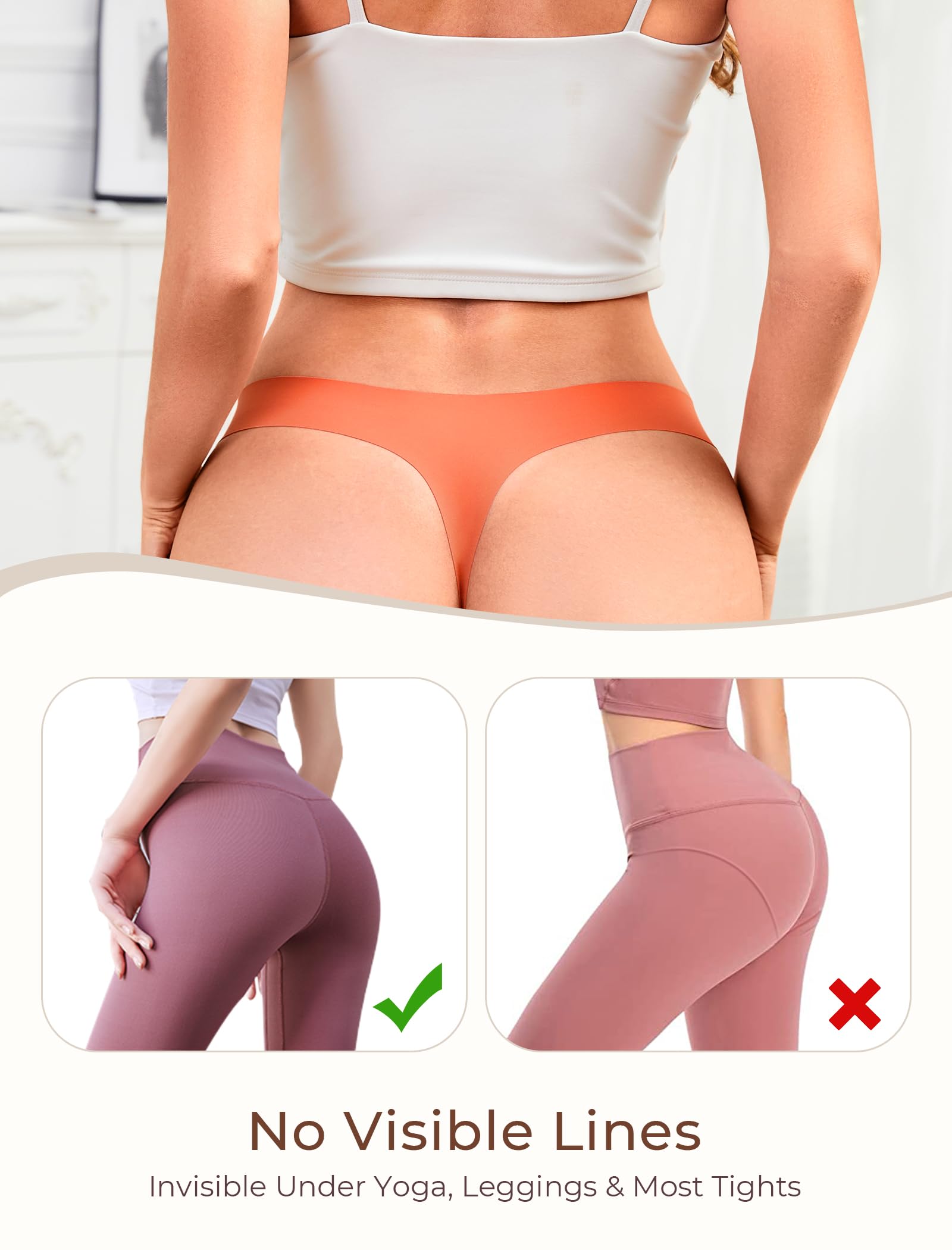 VOENXE Tangas Mujer Pack,Sin Costuras Bragas Mujer,Invisible Braguitas LenceríA BrasileñAs,Microfibra Ropa Interior,Women Underwear Seamless,Deportivos Thong CóModos Sexy Laser Panties,Paquete De 5