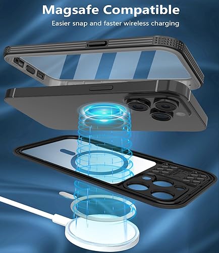 Miniatura 6 de Diseño para iPhone 15 Pro Max Funda impermeable de 6.7 pulgadas, cuerpo completo protector a prueba de golpes a prueba de polvo para iPhone 15 Pro