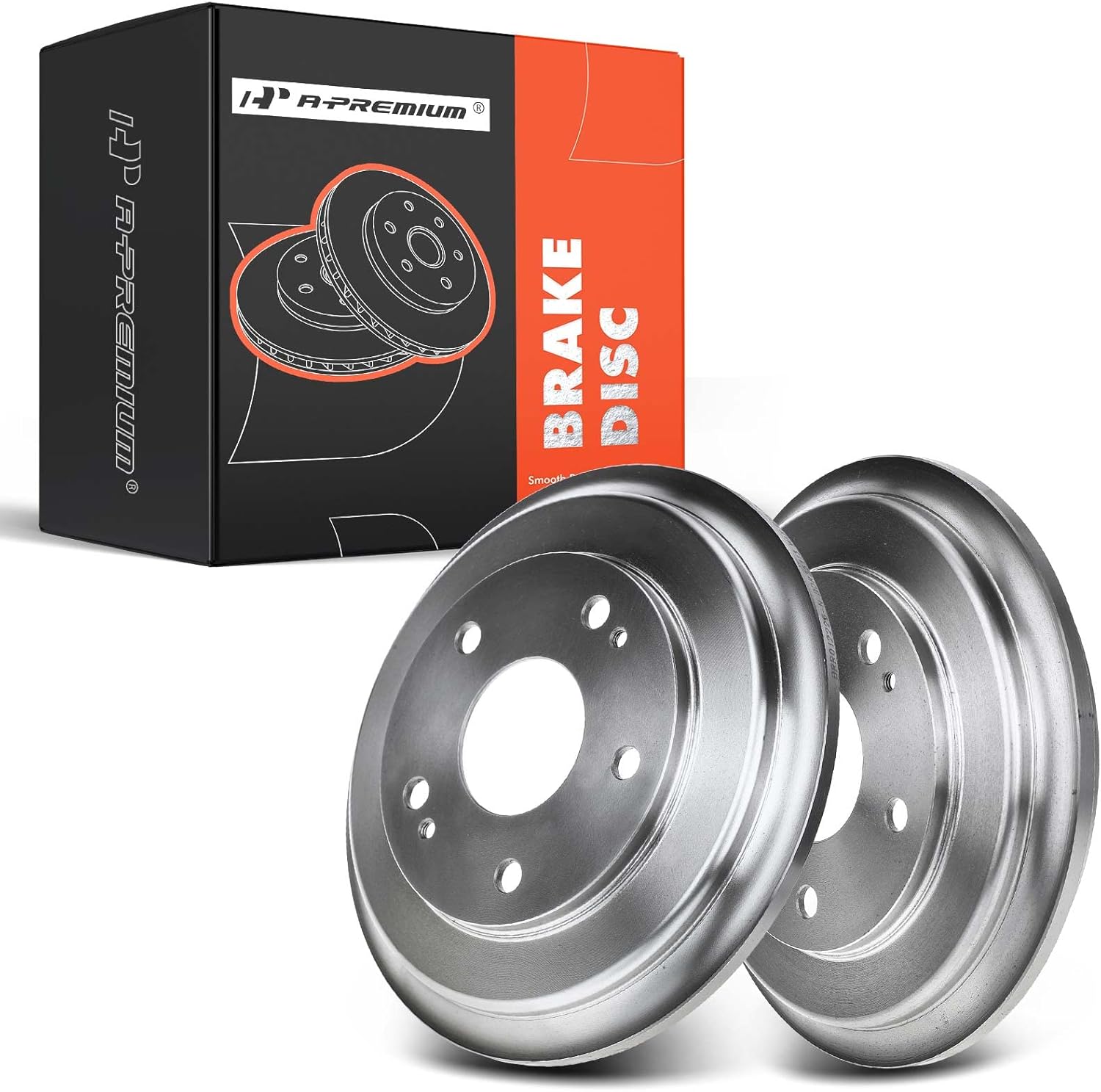 APremium Rear Disc Brake Drums Set Compatible with Honda