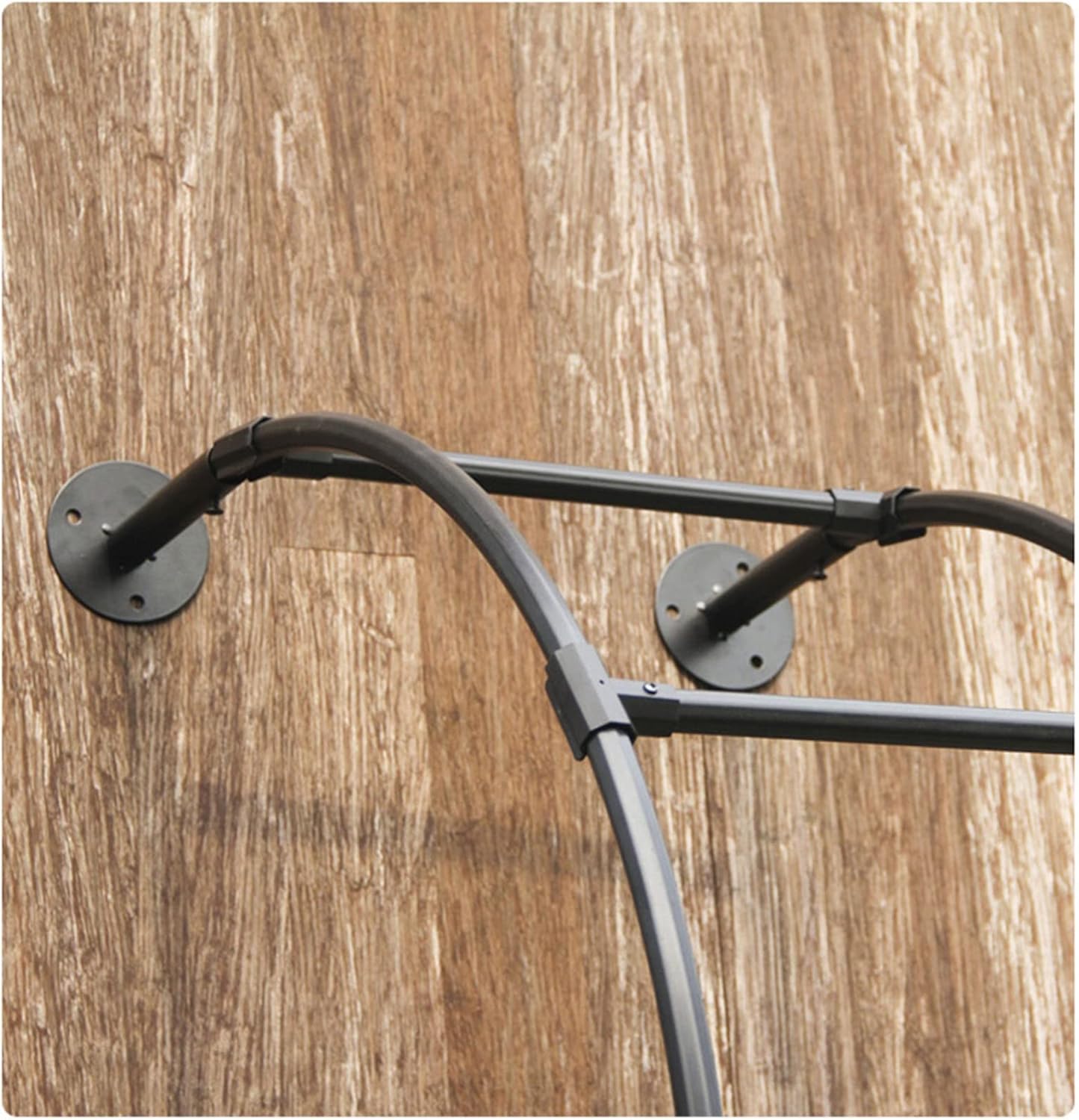 Large 2.4M Black Metal Rose Arch Trellis - Half-Side Garden Arbor for Climbing Plants, Vines & Roses, Perfect for Lawn, Backyard & Patio Decor (Size: 2.2x2.4m)