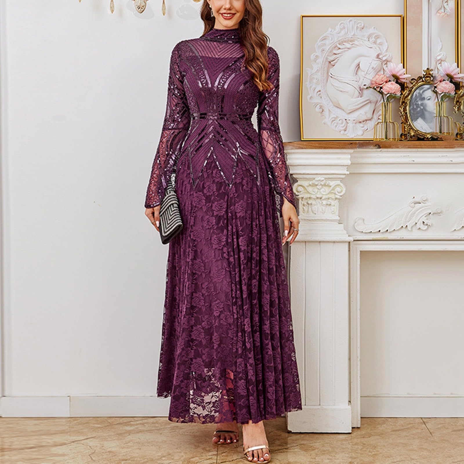 Vestidos Elegantes Mujer Vestido Fiesta Ropa Invierno Trajes Tallas Grandes Otoño Largos Manga Larga Boda De Primavera Nochevieja Elegante