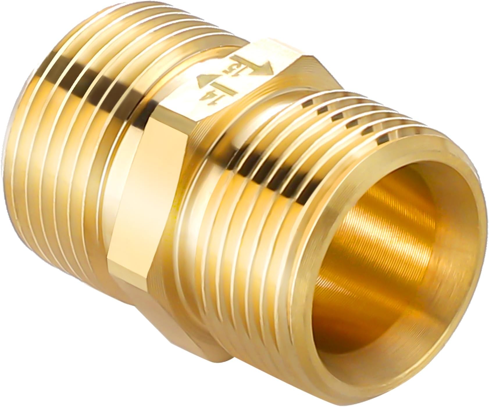 Mingle Pressure Washer Coupler, Metric M22 15mm Male Thread to M22 14mm Male Fitting, 4500 PSI