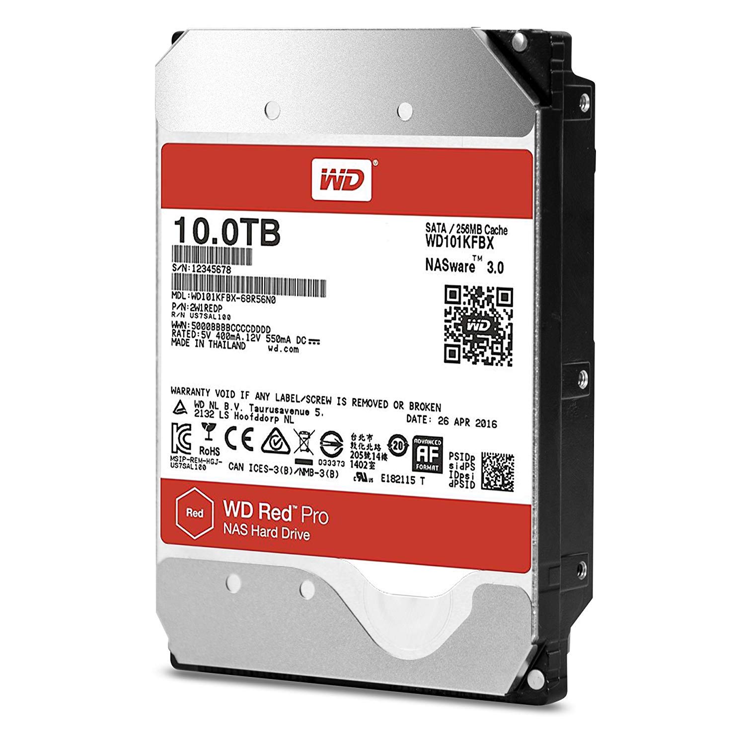 Amazon | WD Red Pro WD101KFBX 10TB NAS 7.2K RPM SATA 6 Gb/s 256MB 