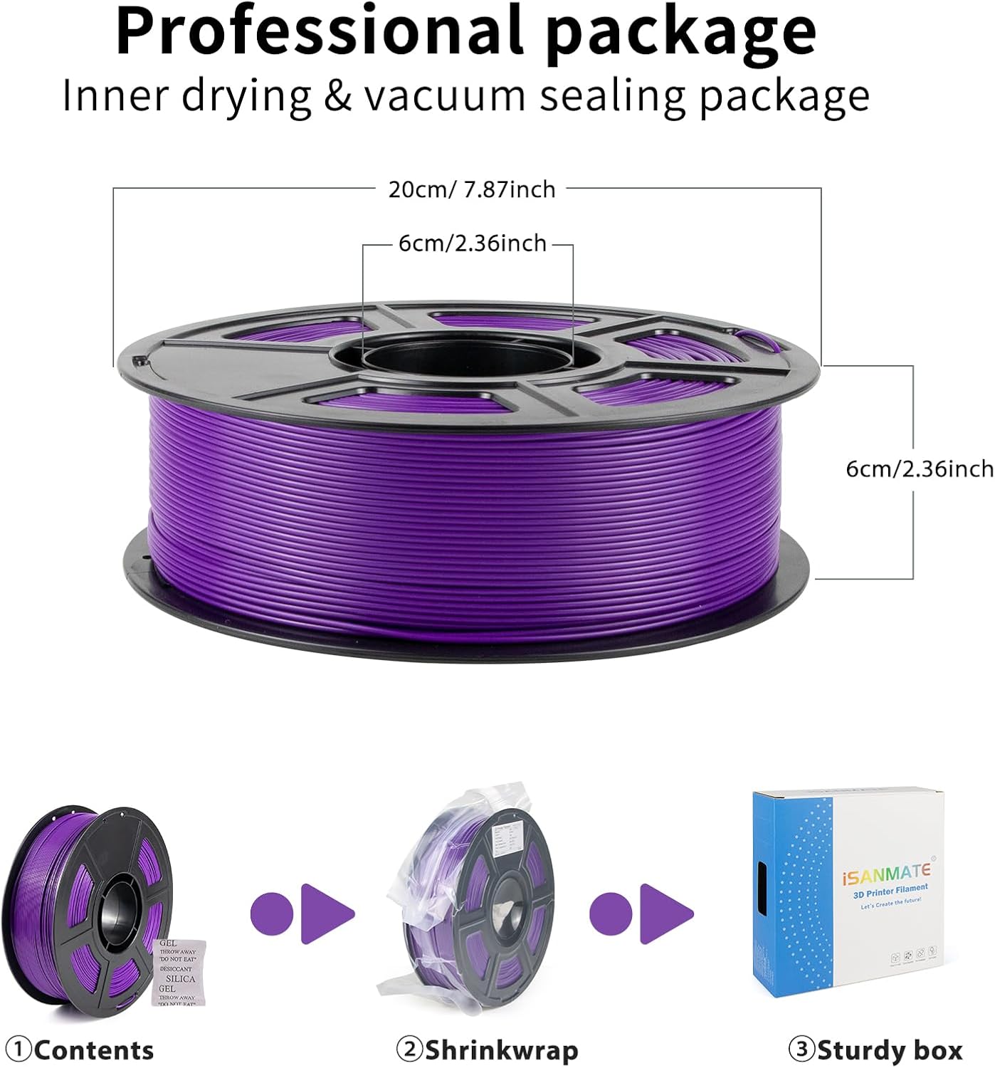 iSANMATE ASA Filament 1.75mm Purple 1KG, UV & Weather Resistant 3D Printer Filament Perfect for Outdoor Functional Parts, Dimensional Accuracy +/- 0.02mm, 1kg Spool (2.2lbs)