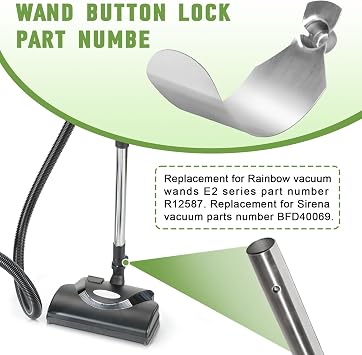 Replacement for Rainbow Vacuum Cleaner C-Clip Push Button Locks for E-Series Wand(2 pack)