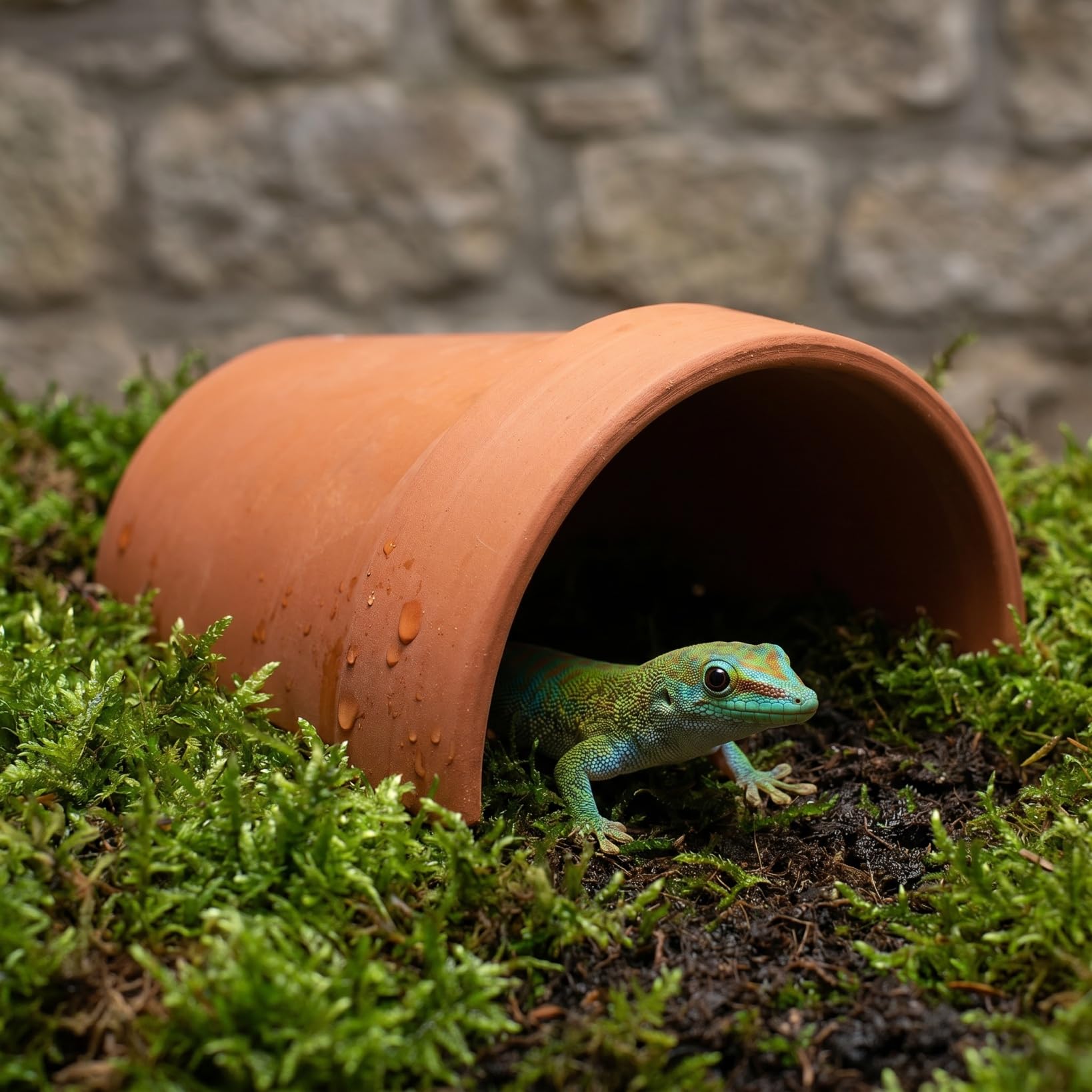 ERINGOGO Cachette Reptile Matériau Naturel Plateforme de Baignade et Abri pour Tortues Lézards Décoration de Terrarium et Multifonctionnelle