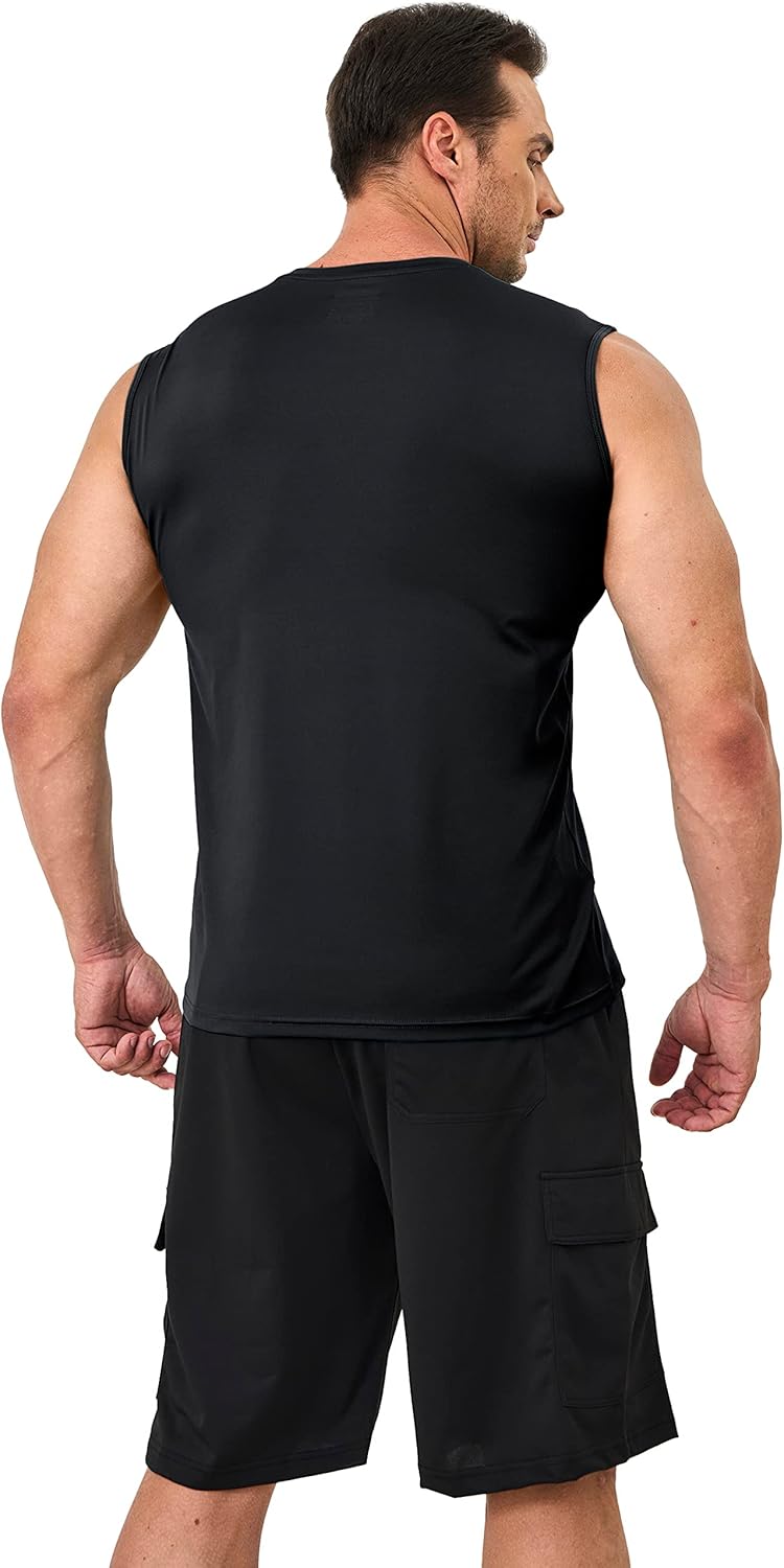 MAGCOMSEN Men's Sleeveless Shirts Quick Dry Tank Tops UPF 50+ Gym Muscle Workout Summer Beach Swim Shirt - Image 7