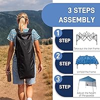 Vista 3 de Outvita Tienda de campaña desplegable de 6 x 6 pies, carpa de gazebo instantáneo comercial, toldo impermeable y con protección UV con patas