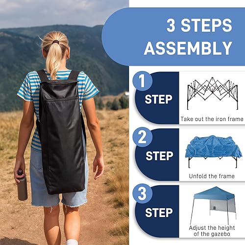 Miniatura 3 de Outvita Tienda de campaña desplegable de 6 x 6 pies, tienda de campaña instantánea comercial, toldo impermeable y con protección UV con patas