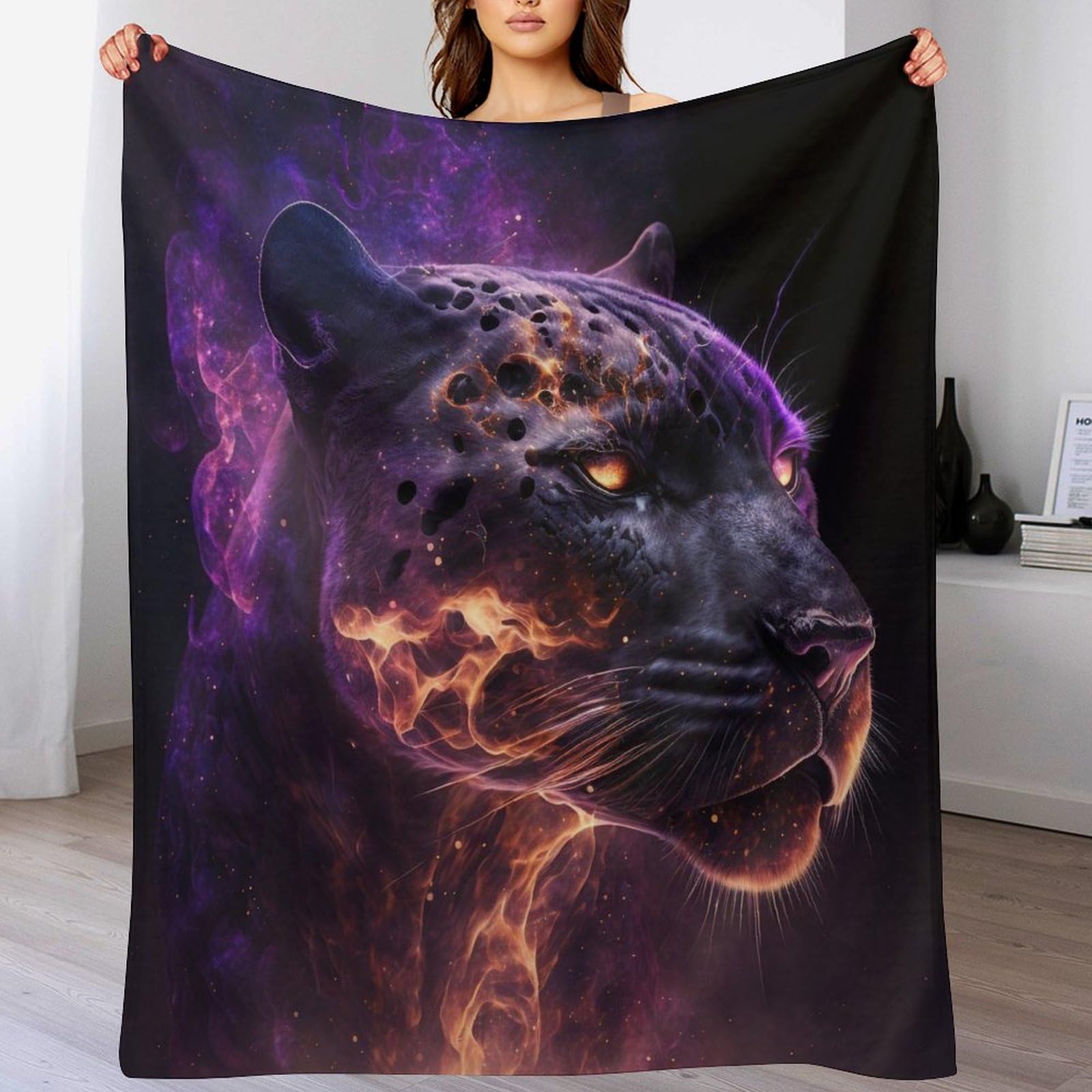 Couverture polaire léopard en flanelle douce de lit et canapé 150x200cm