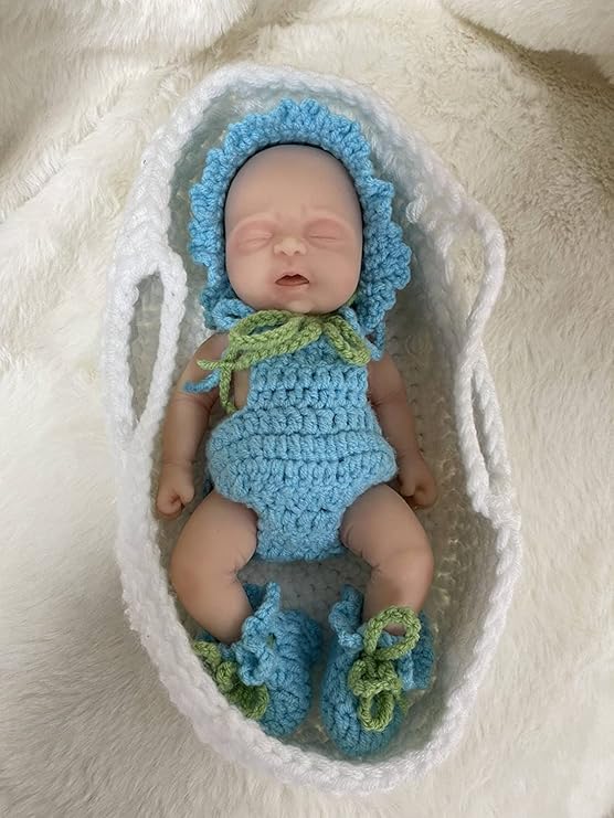 Miaio Mini Reborn Doll Kit 7" Brown Micro Preemie Full Body Silicone