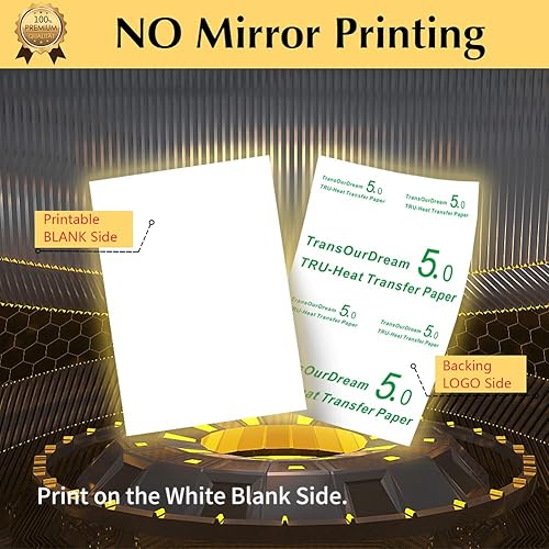 Miniatura 5 de TransOurDream Tru-Heat - Papel de transferencia de calor para camisetas (25 hojas, 8.5 x 11 pulgadas, luz 5.0), vinilo de transferencia de calor HTV