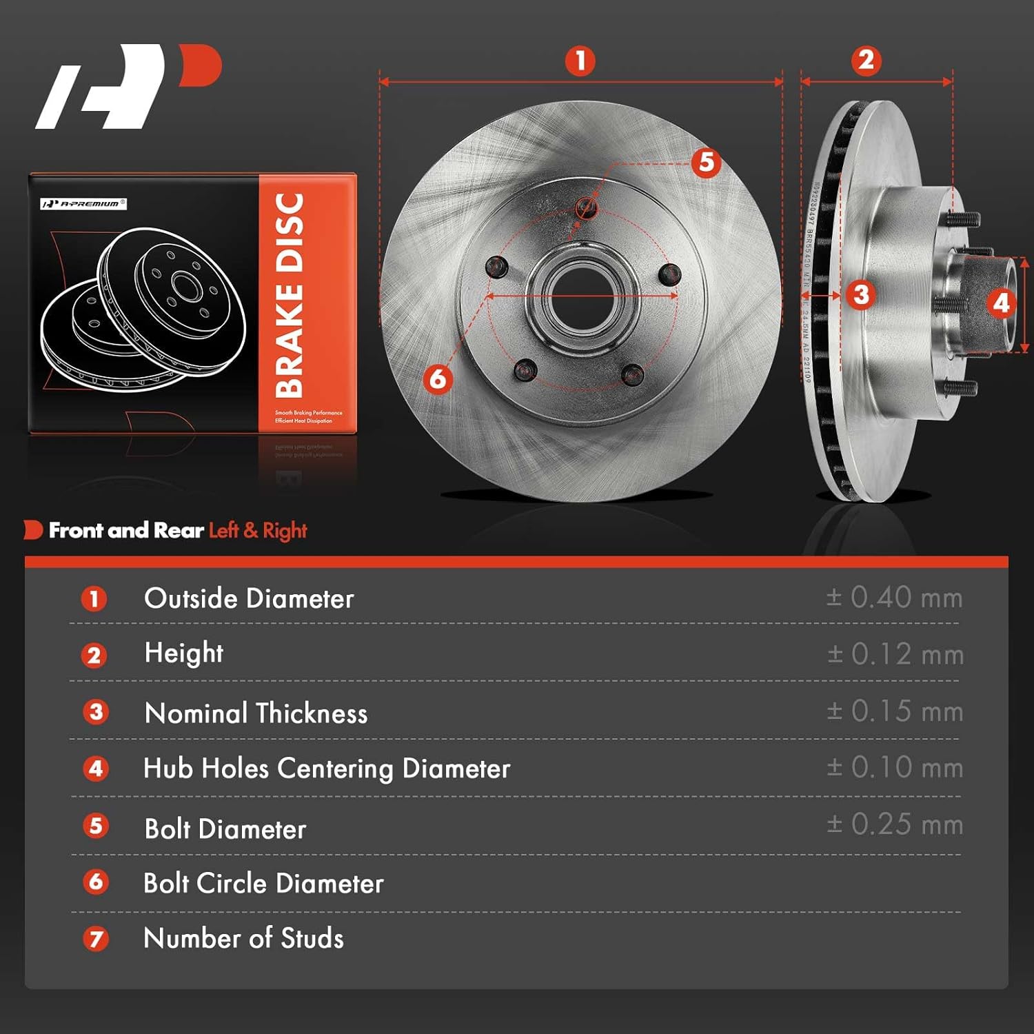 A-Premium 11.00 inch (279.5mm) Front Vented Disc Brake Rotors Compatible with Select Chevy, Oldsmobile, Pontiac and Buick Models - Camaro, Impala, LeSabre, Electra, Delta 88, 2-PC Set