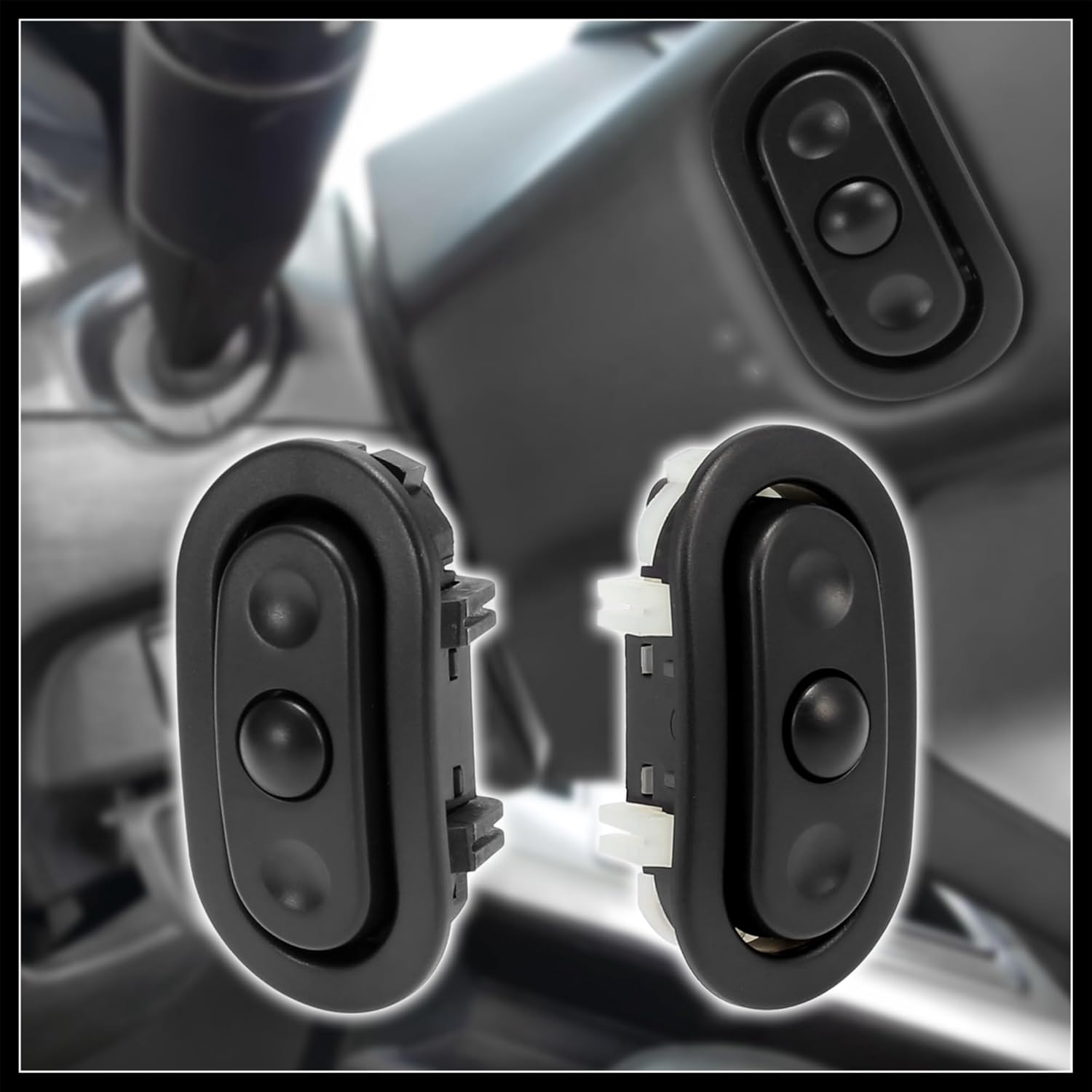 Pair Radio Control Steering Wheel Switches for Chrysler for Jeep for Dodge for Ram 04685729AB 04685728AB Driver and Passenger Side Durable Material