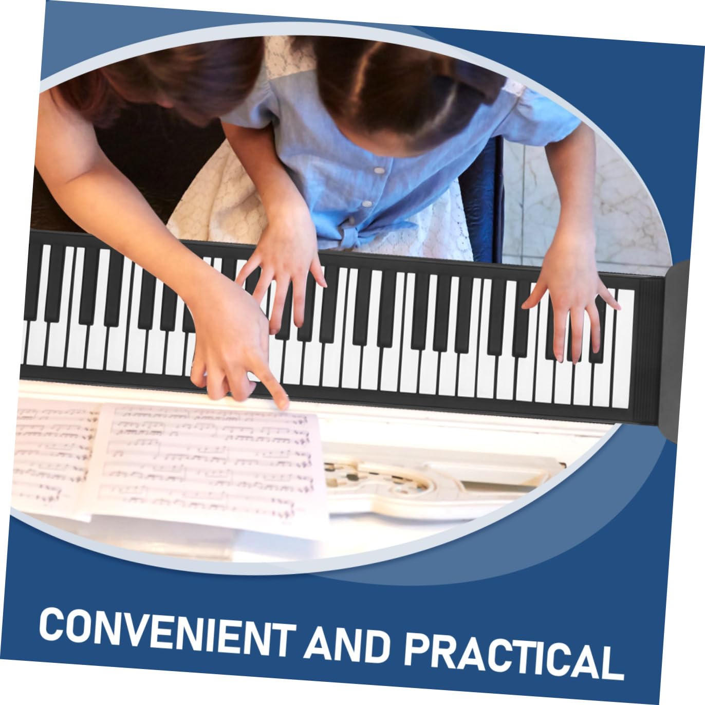 Pianoforte Nero Tasti Portatile 61 Elettronico Pieghevole