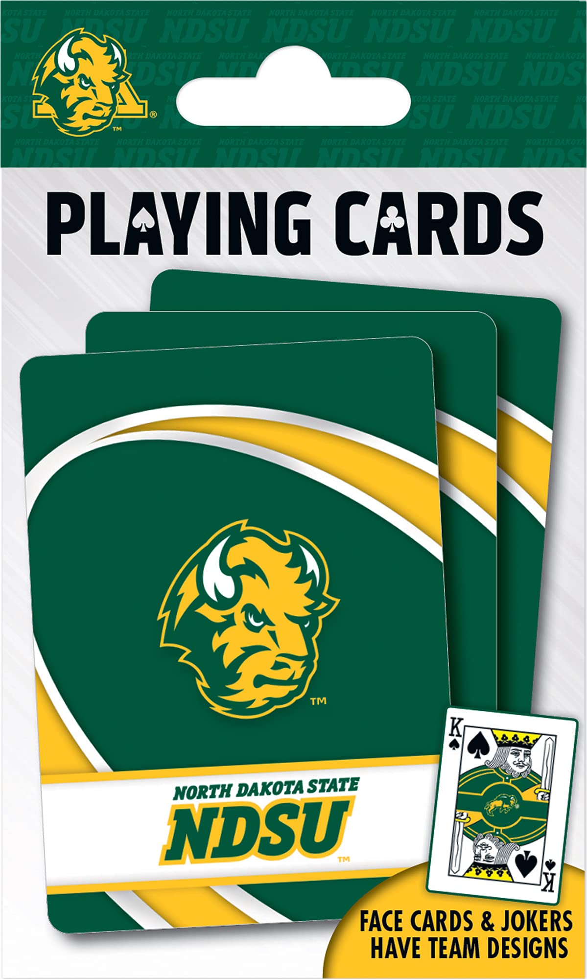 MasterPieces Family Games - NCAA North Dakota State Bison Playing Cards - Officially Licensed Playing Card Deck For Adults, Kids, And Family